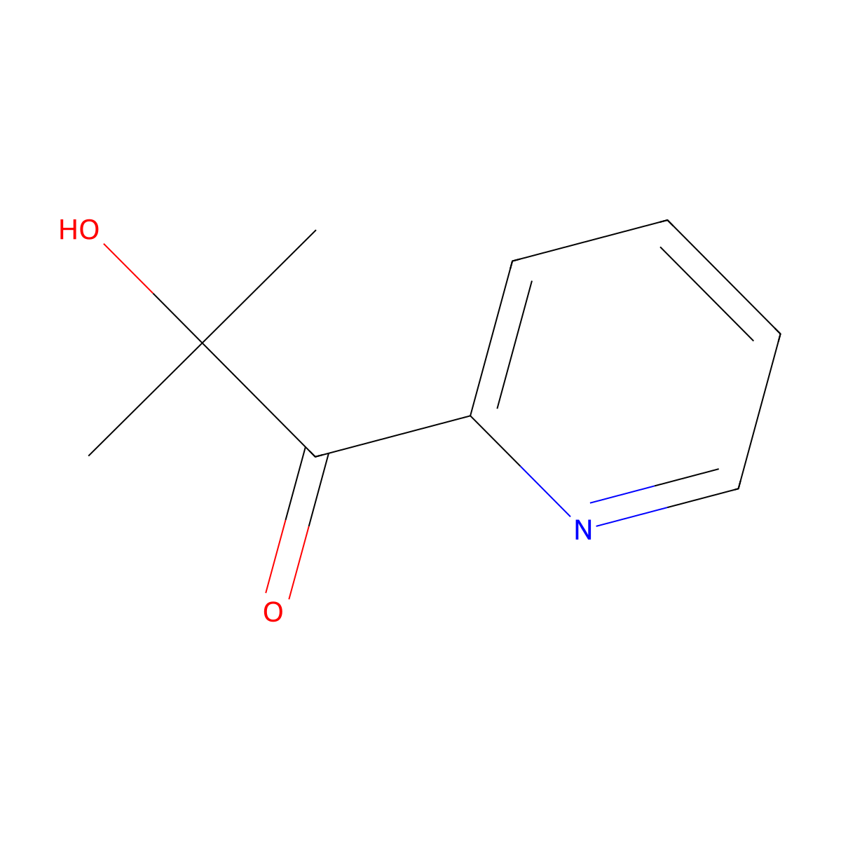 2-Hydroxy-2-methyl-1-(pyridin-2-YL)propan-1-one molecular structure, CAS 7462-94-4