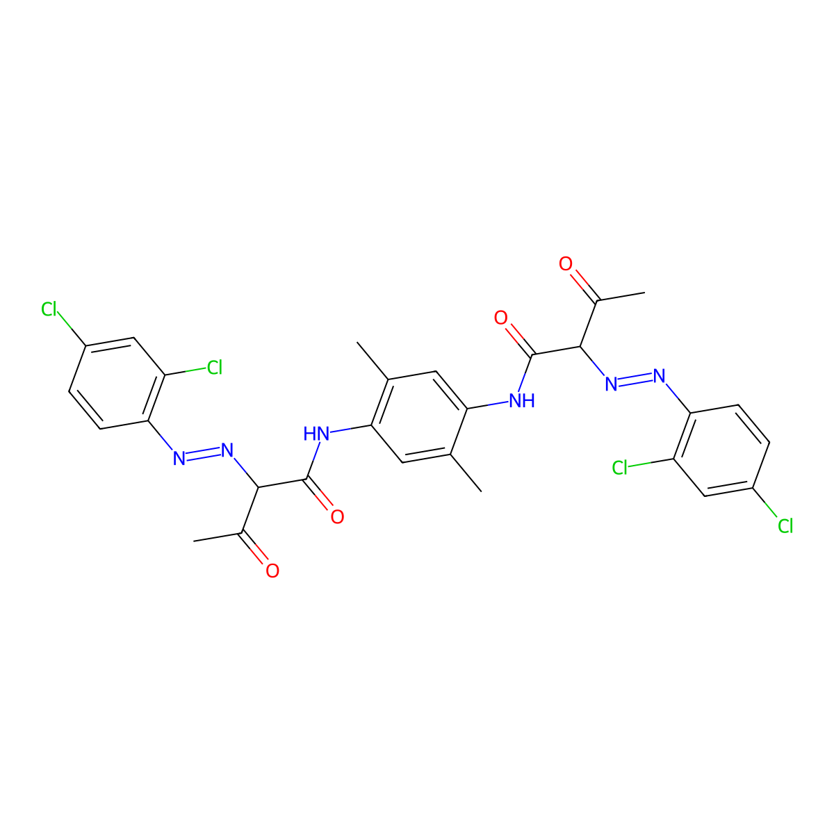 Butanamide, N,N'-(2,5-dimethyl-1,4-phenylene)bis[2-[2-(2,4-dichlorophenyl)diazenyl]-3-oxo- molecular structure, CAS 74620-20-5