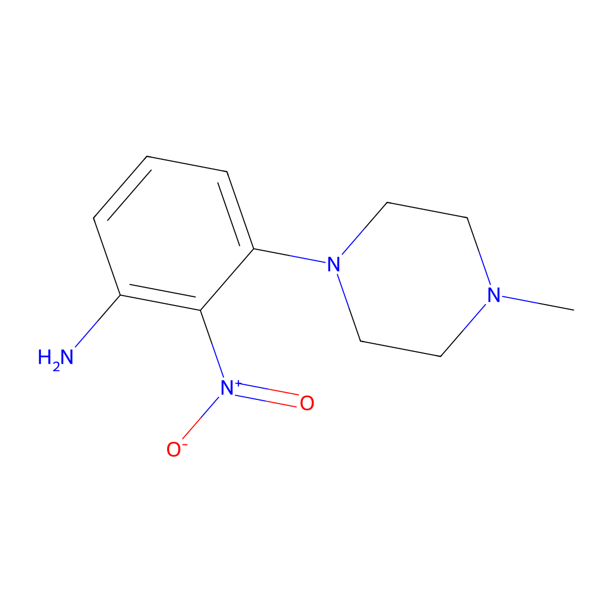 3-(4-Methylpiperazin-1-yl)-2-nitroaniline molecular structure, CAS 74628-20-9