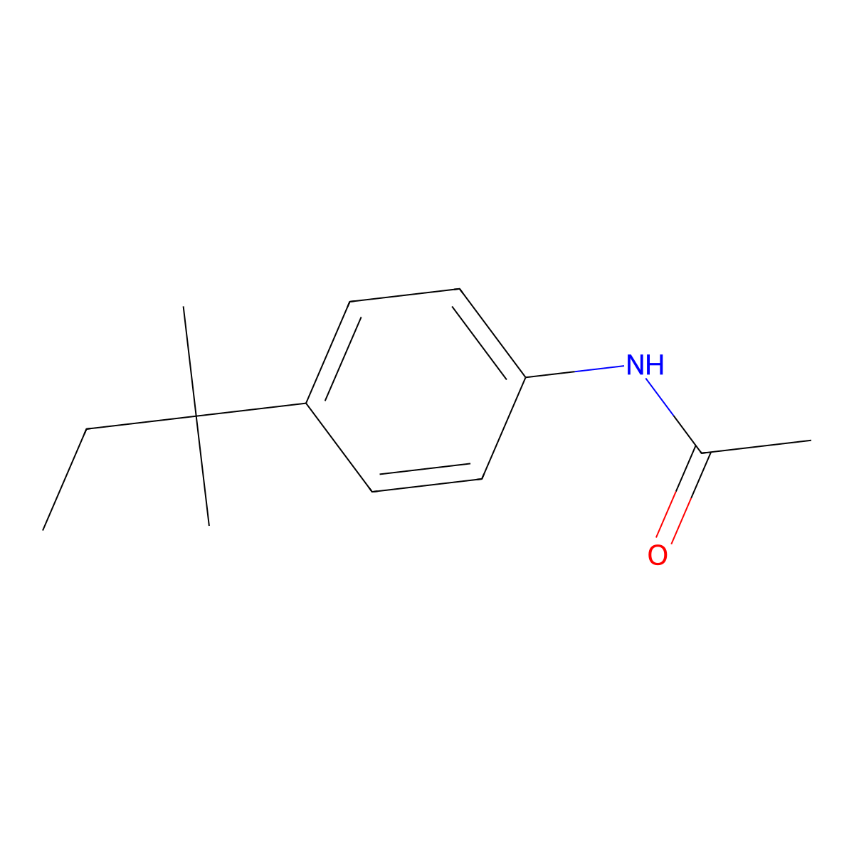 N-[4-(2-methylbutan-2-yl)phenyl]acetamide molecular structure, CAS 7463-20-9