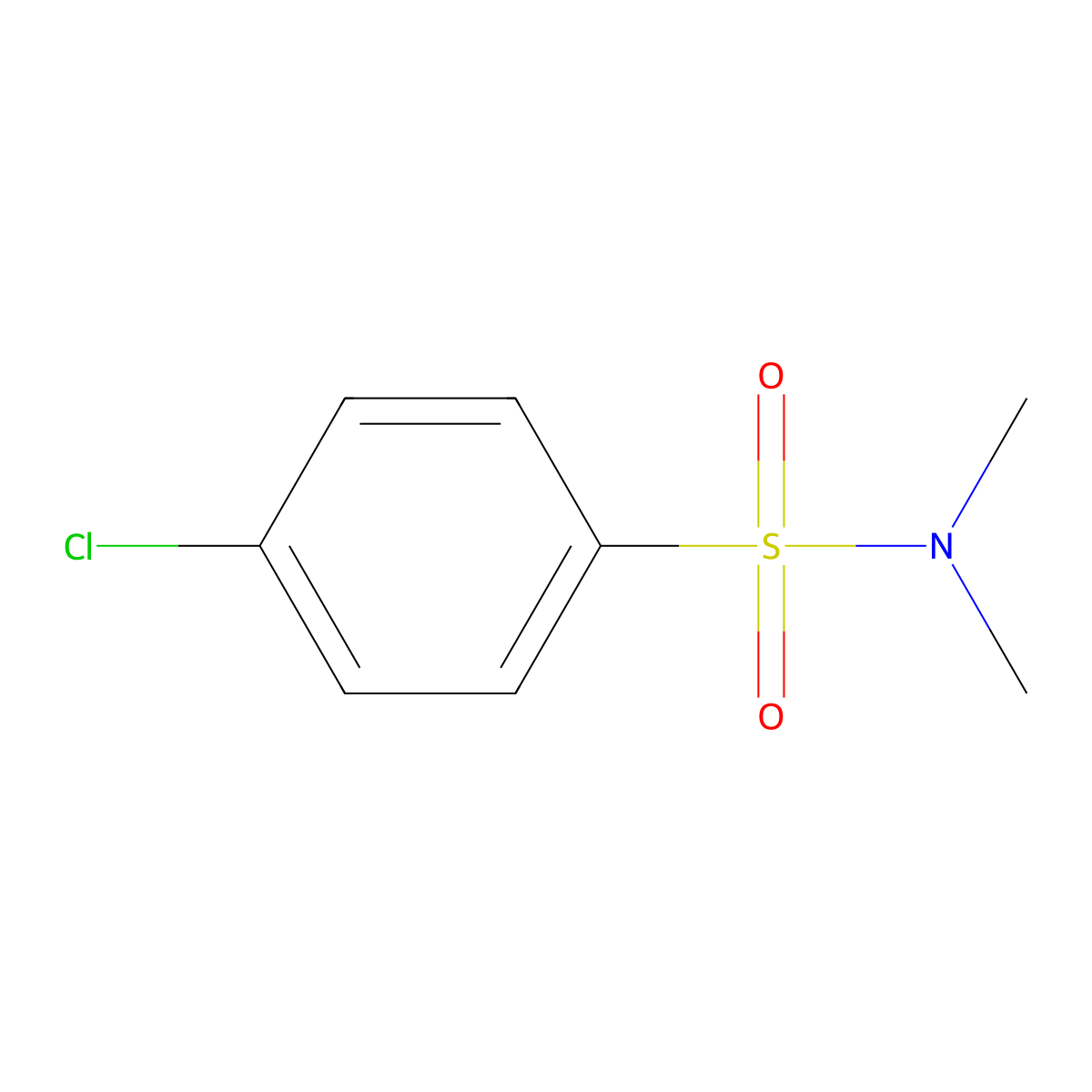 Benzenesulfonamide, 4-chloro-N,N-dimethyl- molecular structure, CAS 7463-22-1