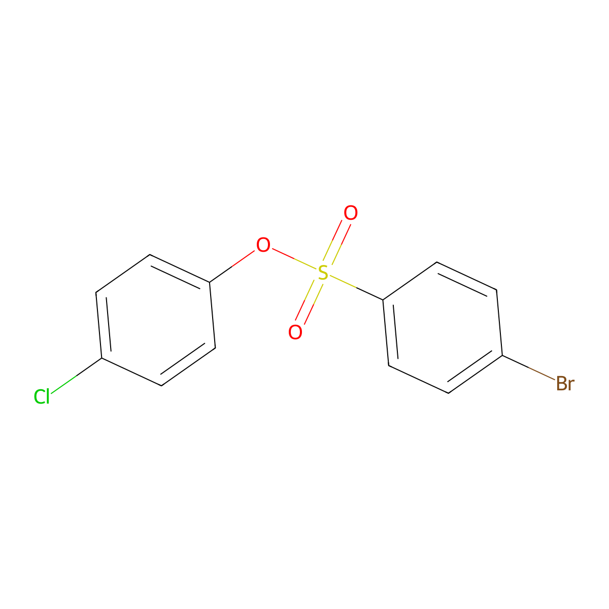 (4-Chlorophenyl) 4-bromobenzenesulfonate molecular structure, CAS 7463-24-3