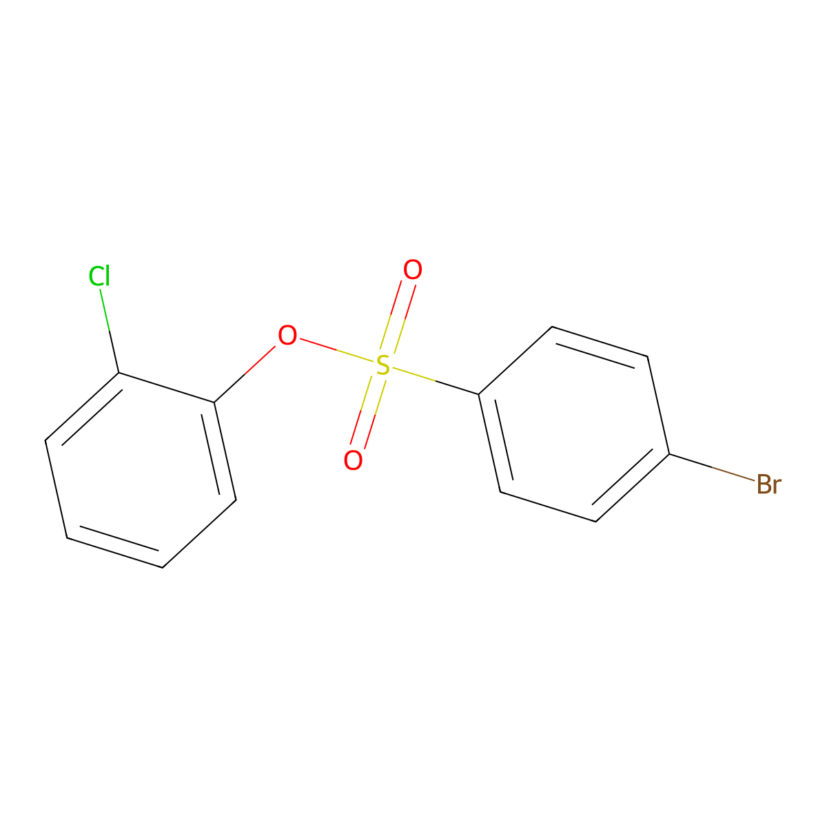 2-Chlorophenyl 4-bromobenzenesulfonate molecular structure, CAS 7463-27-6
