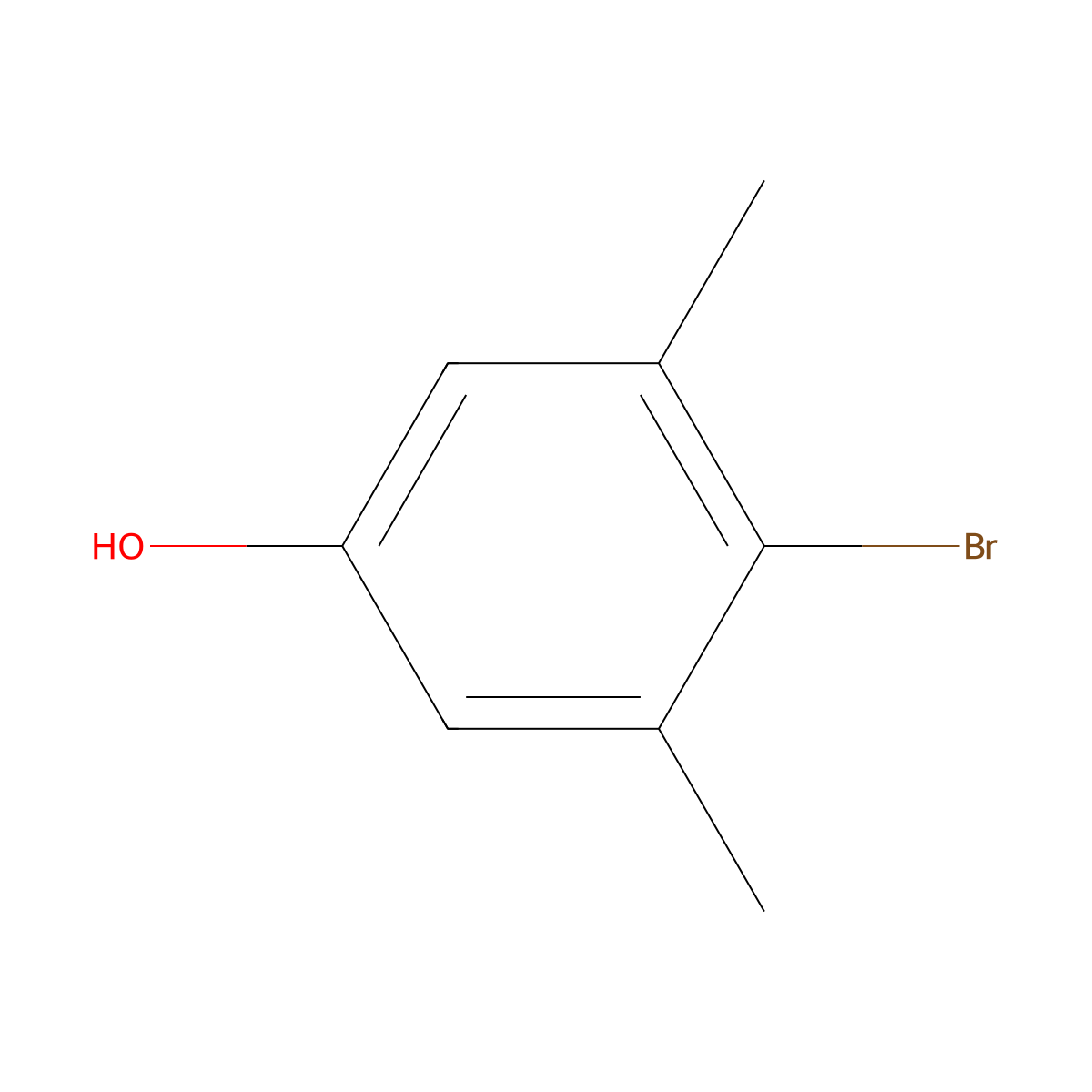 4-Bromo-3,5-dimethylphenol molecular structure, CAS 7463-51-6