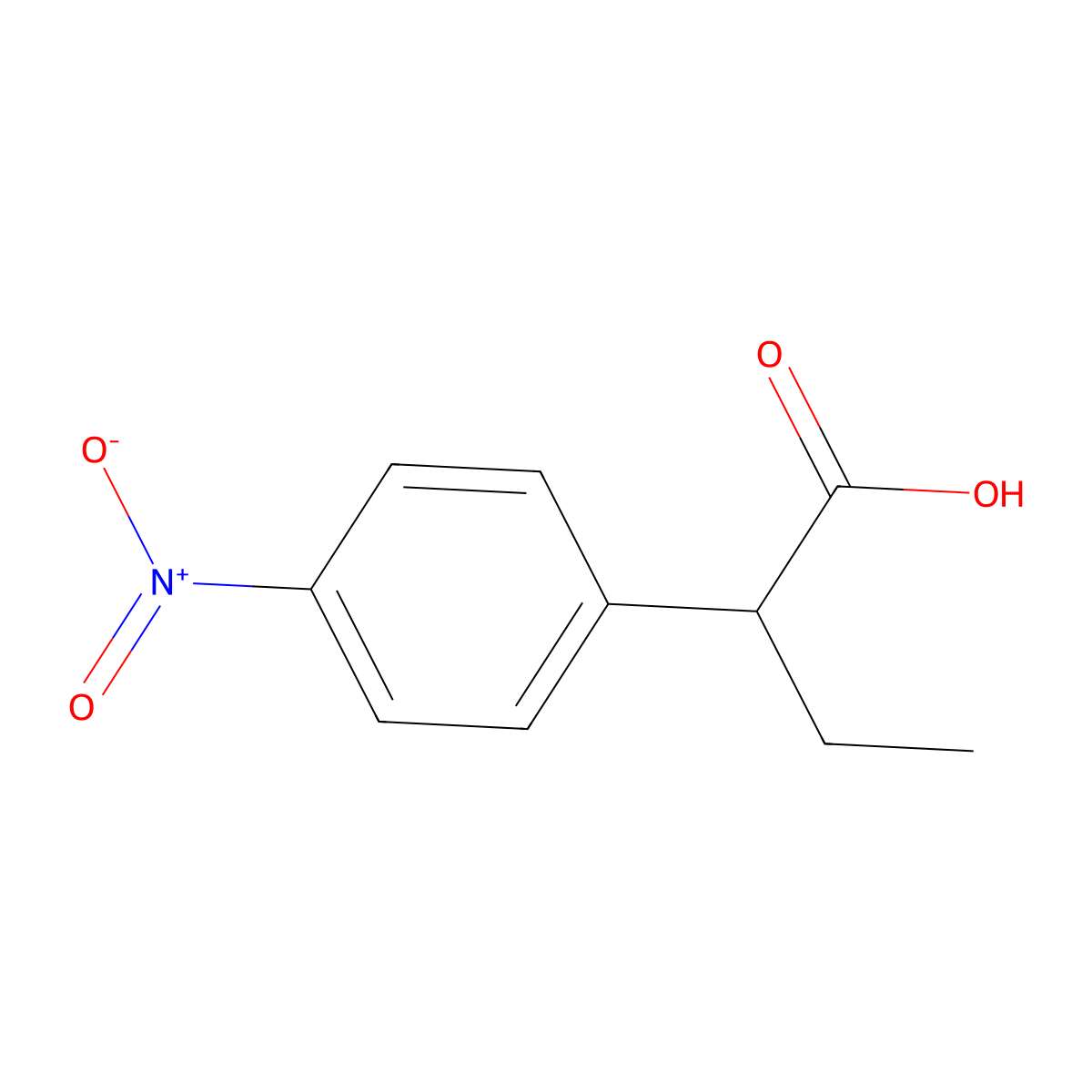 2-(4-Nitrophenyl)butyric acid molecular structure, CAS 7463-53-8