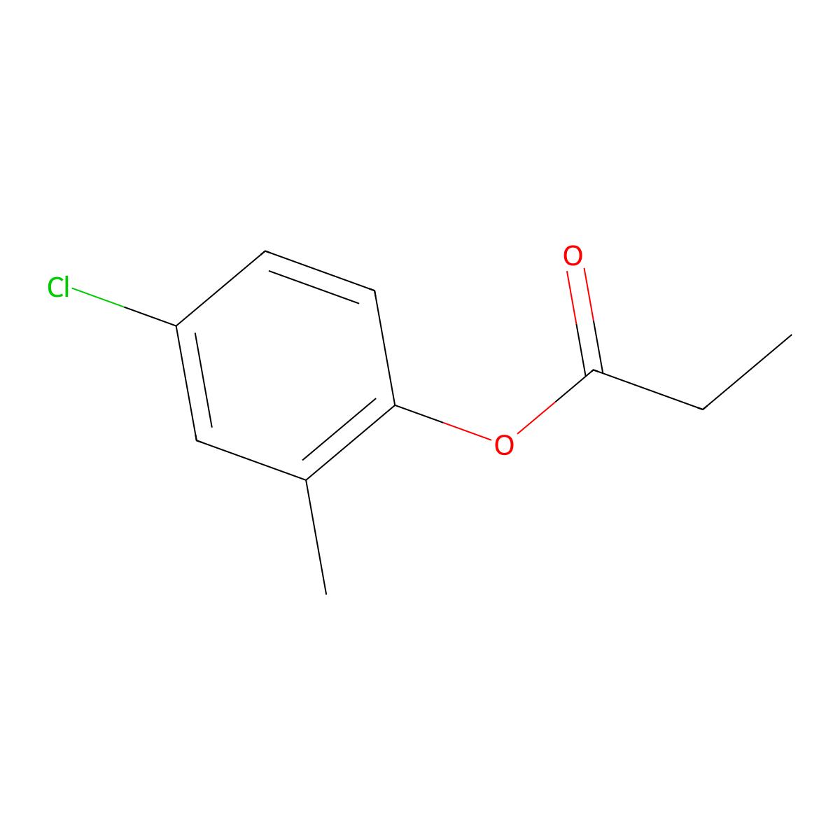 (4-Chloro-2-methylphenyl) propanoate molecular structure, CAS 7463-55-0