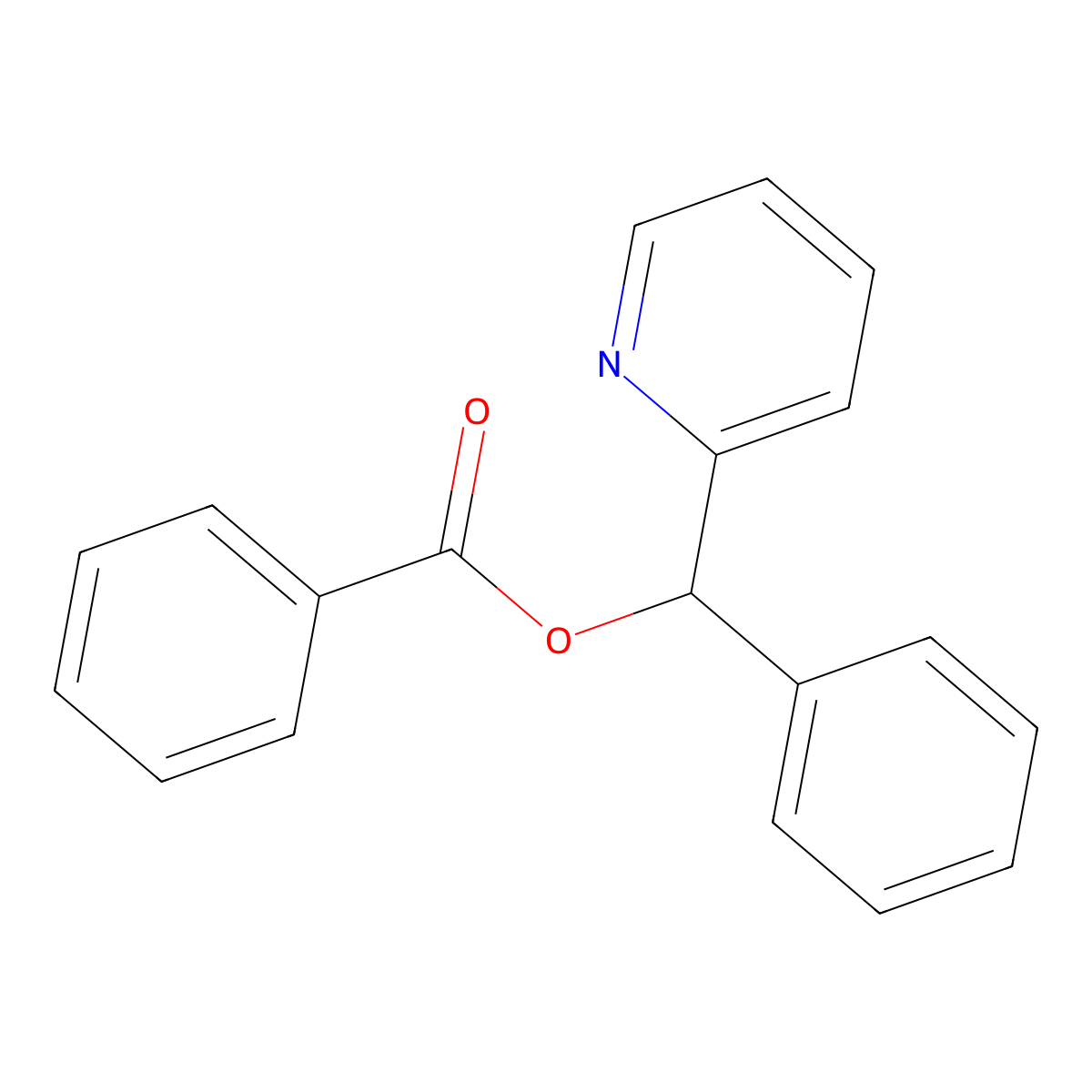 Phenyl(pyridin-2-yl)methyl benzoate molecular structure, CAS 7463-83-4