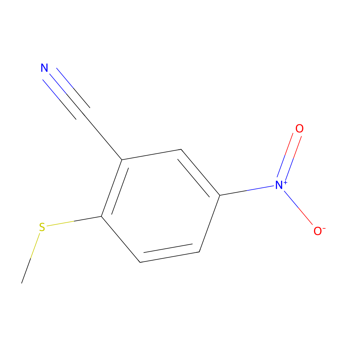 2-(Methylthio)-5-nitrobenzonitrile molecular structure, CAS 74631-35-9