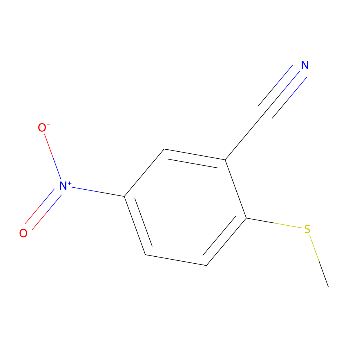 2-(Methylthio)-5-nitrobenzonitrile molecular structure, CAS 74631-35-9