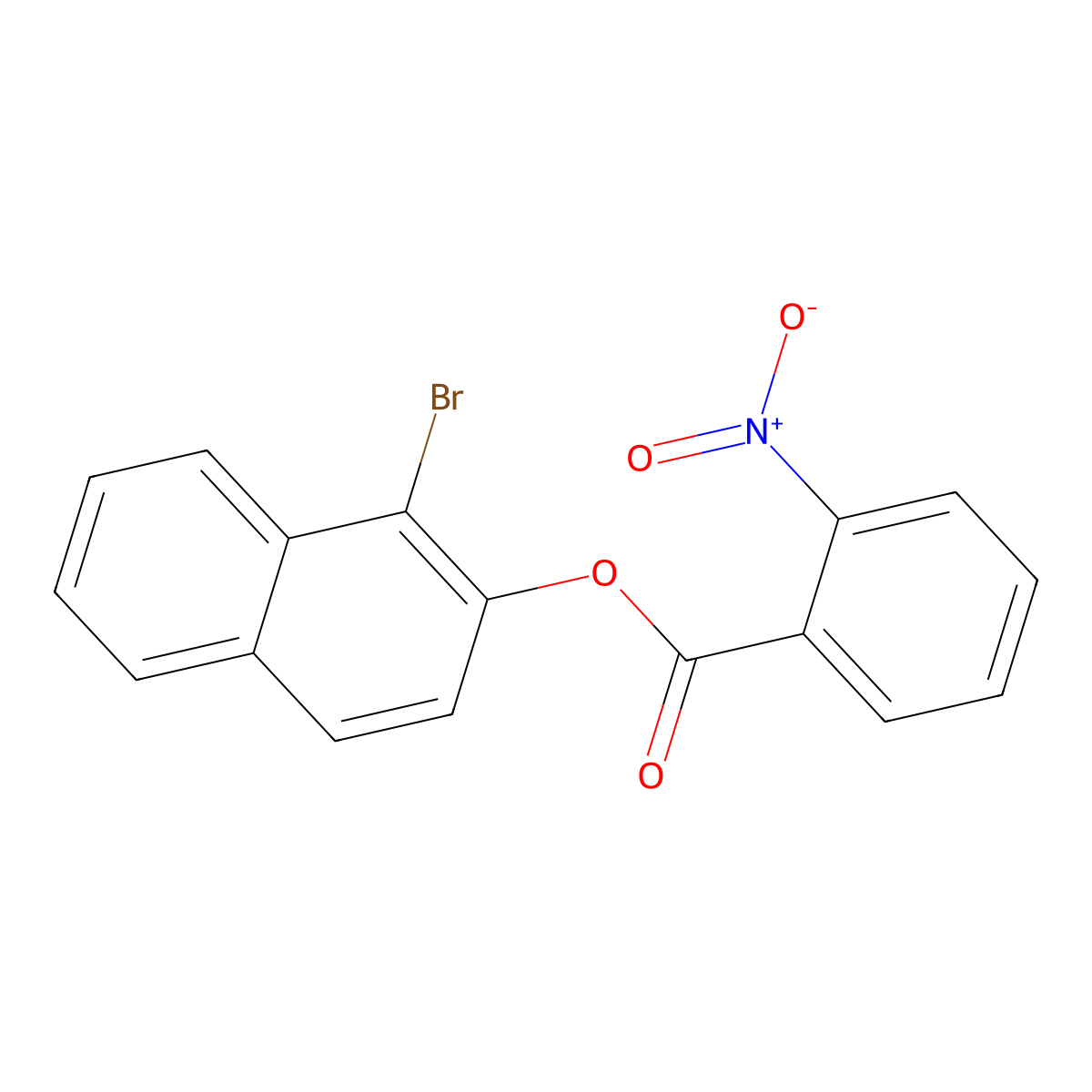 1-Bromo-2-naphthyl 2-nitrobenzoate molecular structure, CAS 74634-41-6