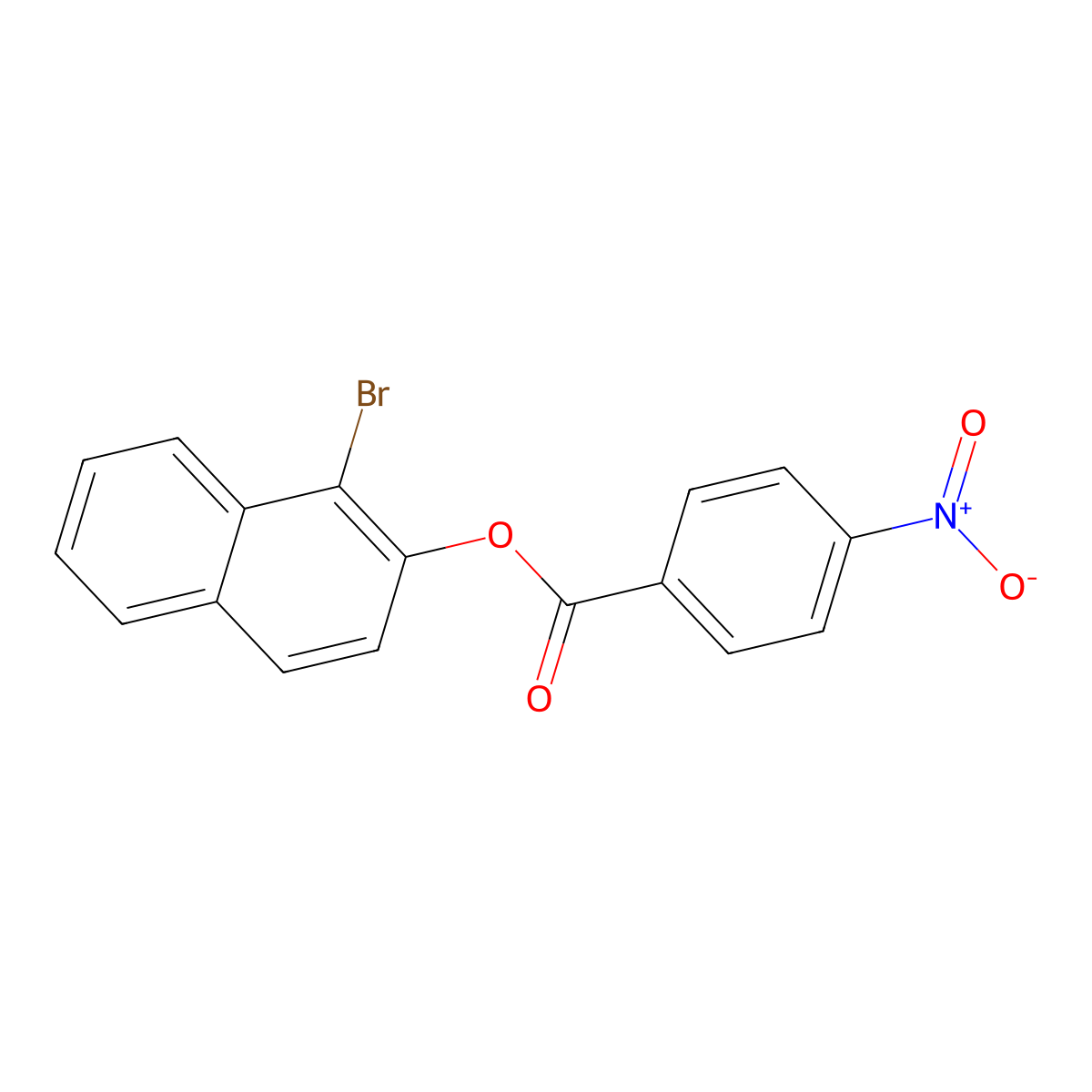 1-Bromonaphthalen-2-yl 4-nitrobenzoate molecular structure, CAS 74634-42-7