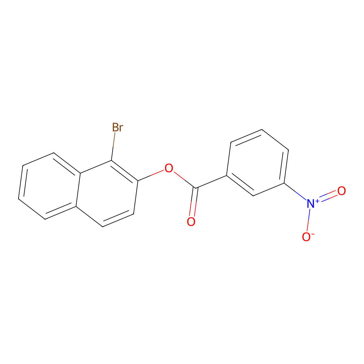 1-Bromo-2-naphthyl 3-nitrobenzoate molecular structure, CAS 74634-43-8