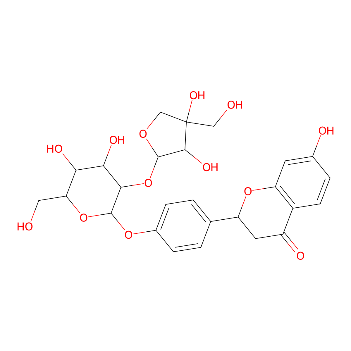Liquiritin apioside molecular structure, CAS 74639-14-8