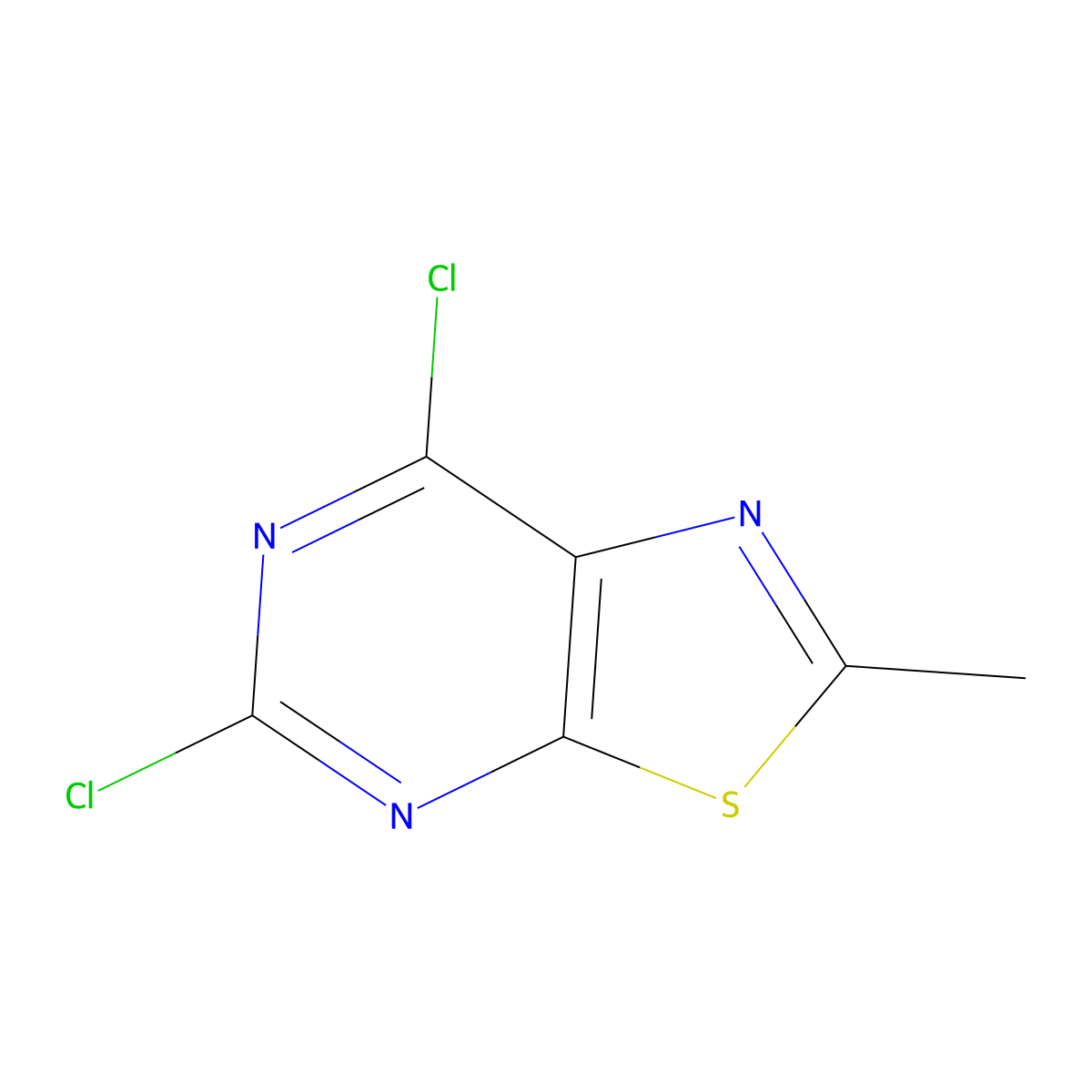 5,7-Dichloro-2-methylthiazolo[5,4-d]pyrimidine molecular structure, CAS 7464-11-1