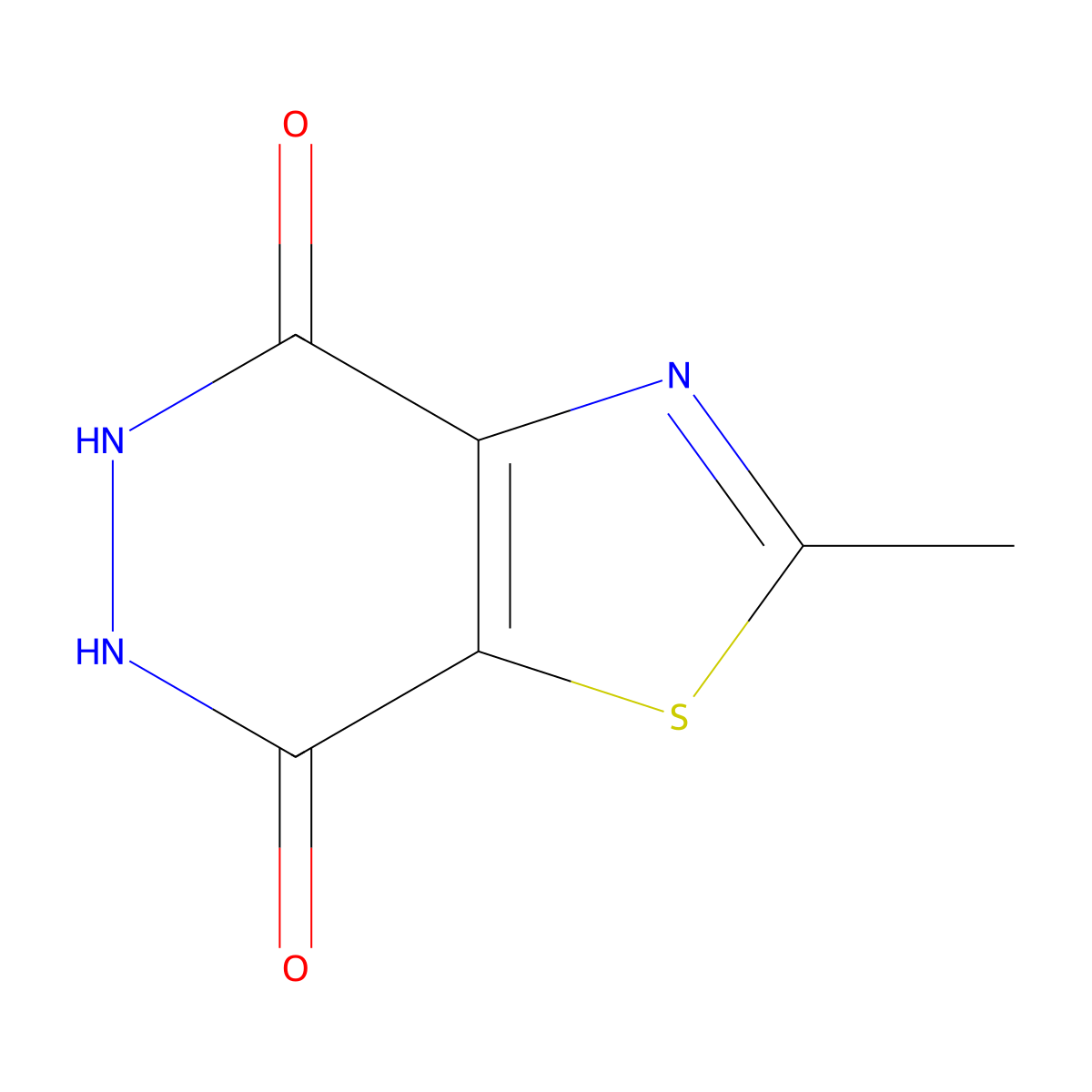 2-Methyl-5,6-dihydro[1,3]thiazolo[4,5-d]pyridazine-4,7-dione molecular structure, CAS 7464-12-2