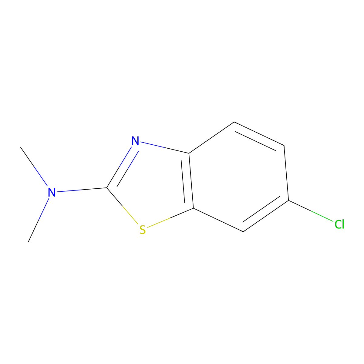 6-chloro-N,N-dimethyl-1,3-benzothiazol-2-amine molecular structure, CAS 7464-20-2