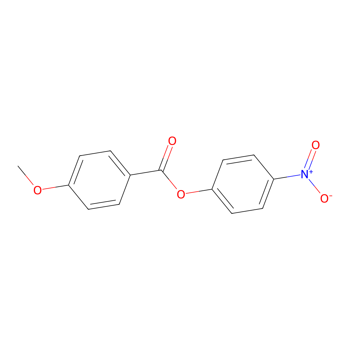 4-Nitrophenyl 4-methoxybenzoate molecular structure, CAS 7464-46-2