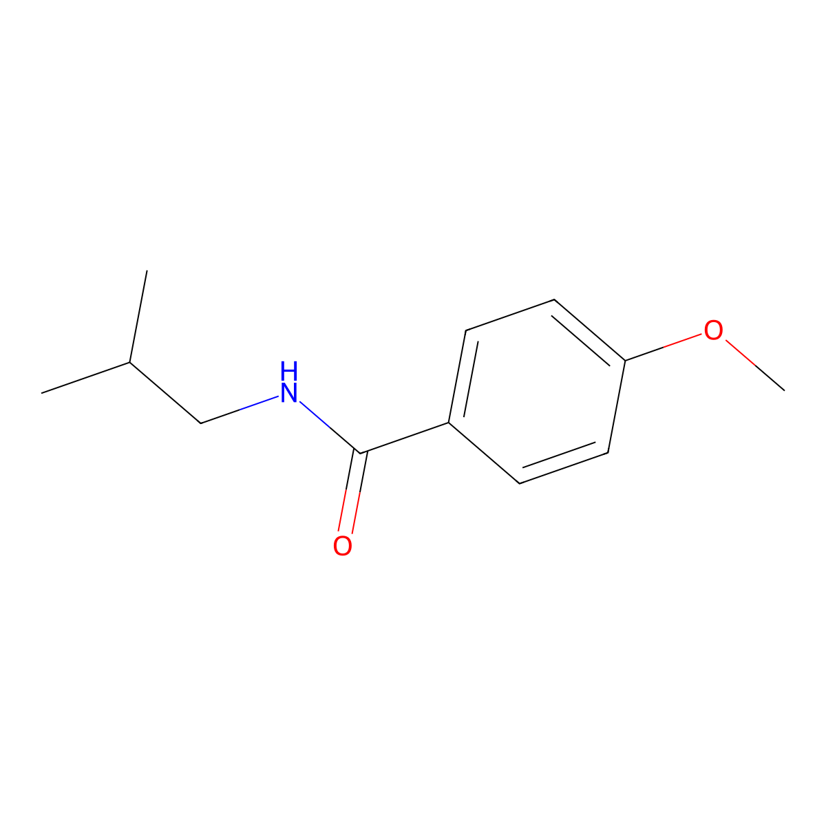 4-methoxy-N-(2-methylpropyl)benzamide molecular structure, CAS 7464-51-9