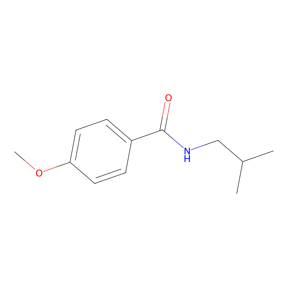 4-methoxy-N-(2-methylpropyl)benzamide molecular structure, CAS 7464-51-9
