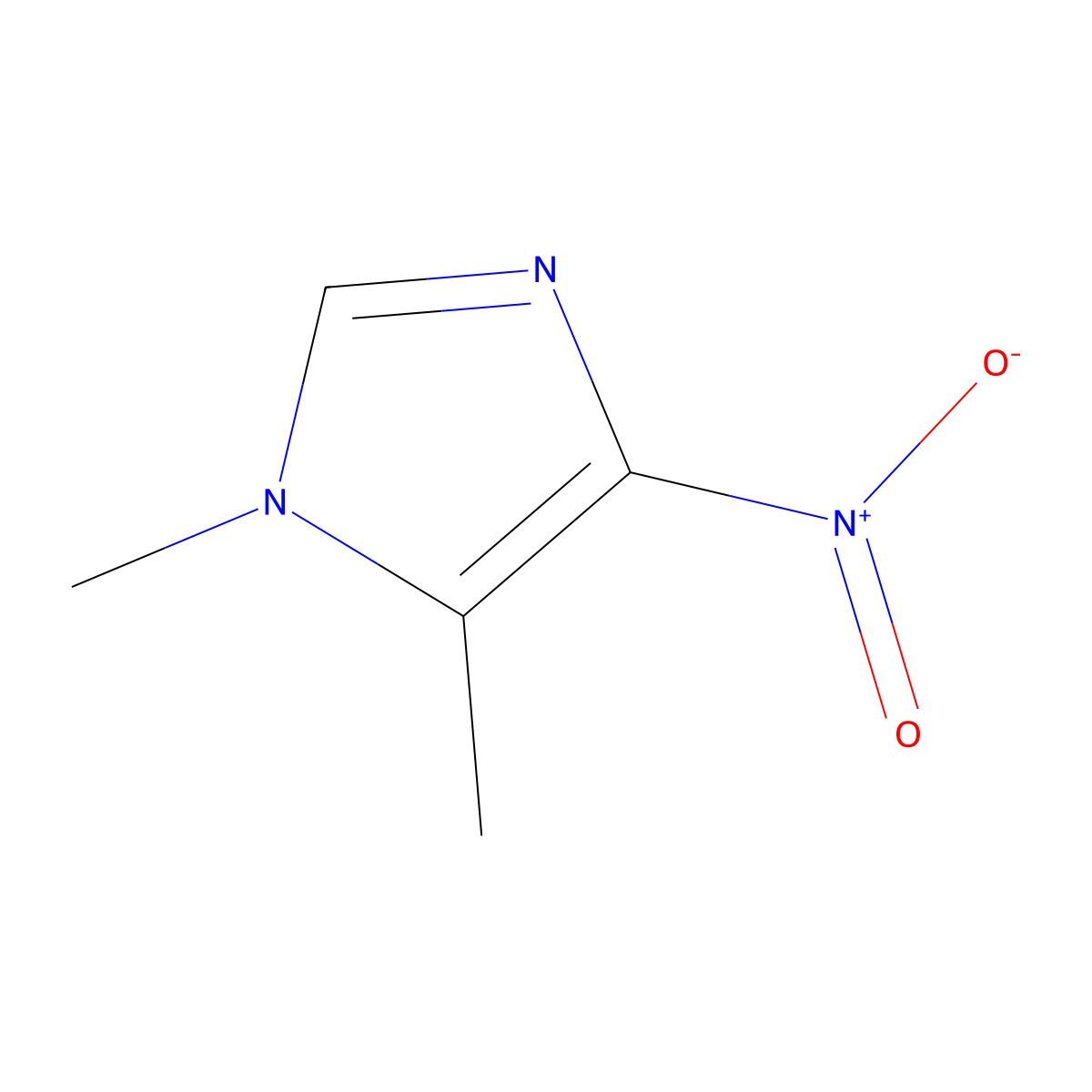 1,5-Dimethyl-4-nitro-1H-imidazole molecular structure, CAS 7464-68-8