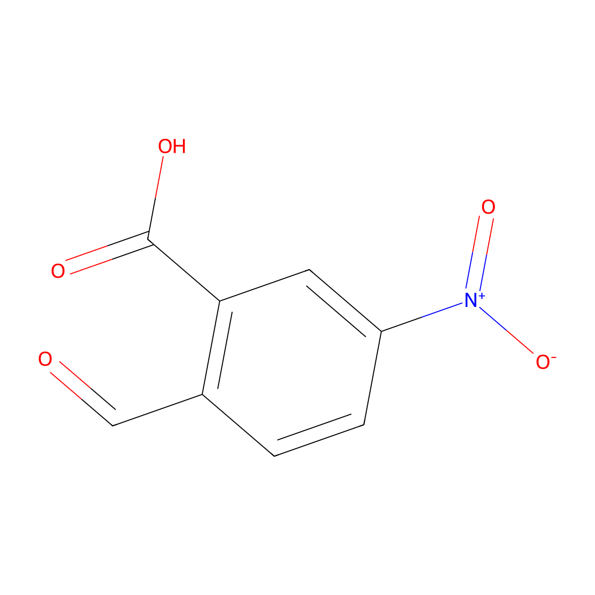 2-Formyl-5-nitrobenzoic acid molecular structure, CAS 7464-91-7