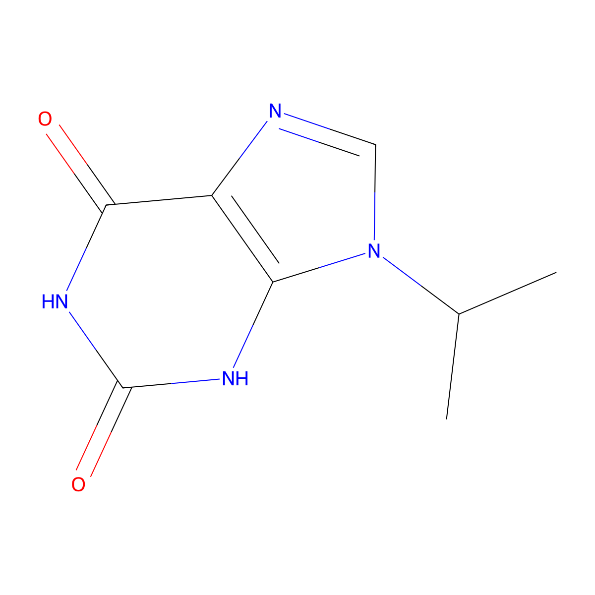 9-propan-2-yl-3H-purine-2,6-dione molecular structure, CAS 7464-92-8