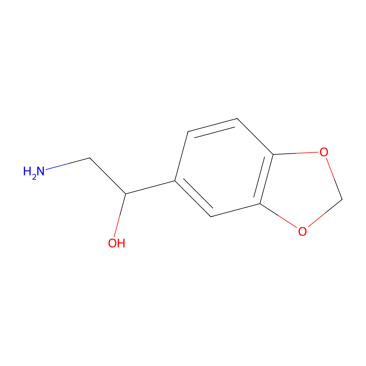 2-Amino-1-benzo[1,3]dioxol-5-yl-ethanol molecular structure, CAS 7464-97-3