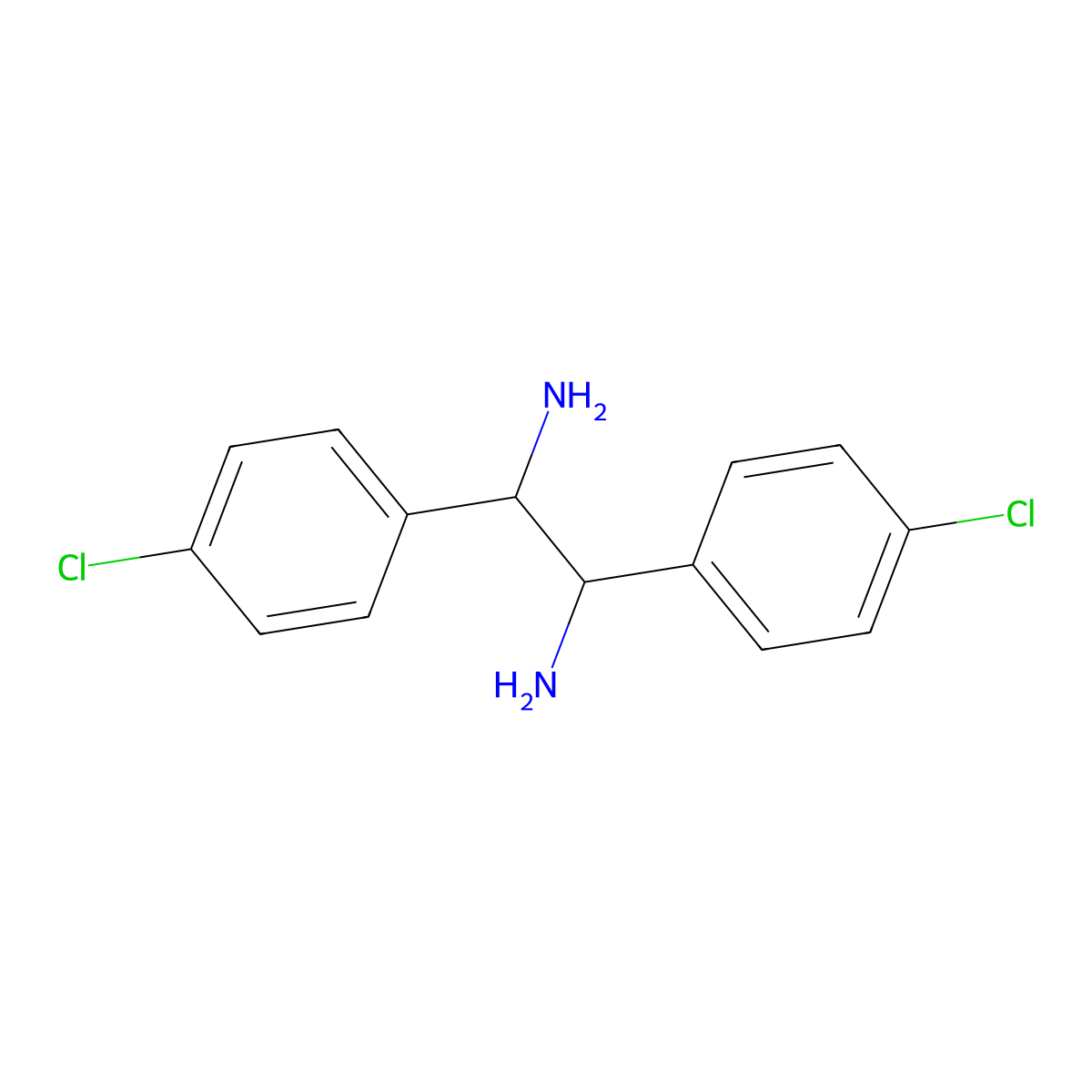 1,2-Bis(4-chlorophenyl)-1,2-ethanediamine molecular structure, CAS 74641-30-8
