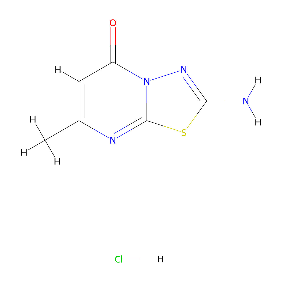 2-Amino-7-methyl-5H-[1,3,4]thiadiazolo[3,2-a]pyrimidin-5-one hydrochloride molecular structure, CAS 74642-01-6