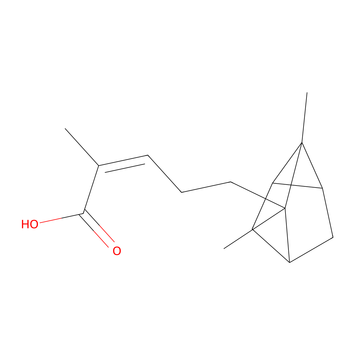 (E)-5-((1R,3R,6S)-2,3-Dimethyltricyclo[2.2.1.02,6]heptan-3-yl)-2-methylpent-2-enoic acid molecular structure, CAS 74642-79-8