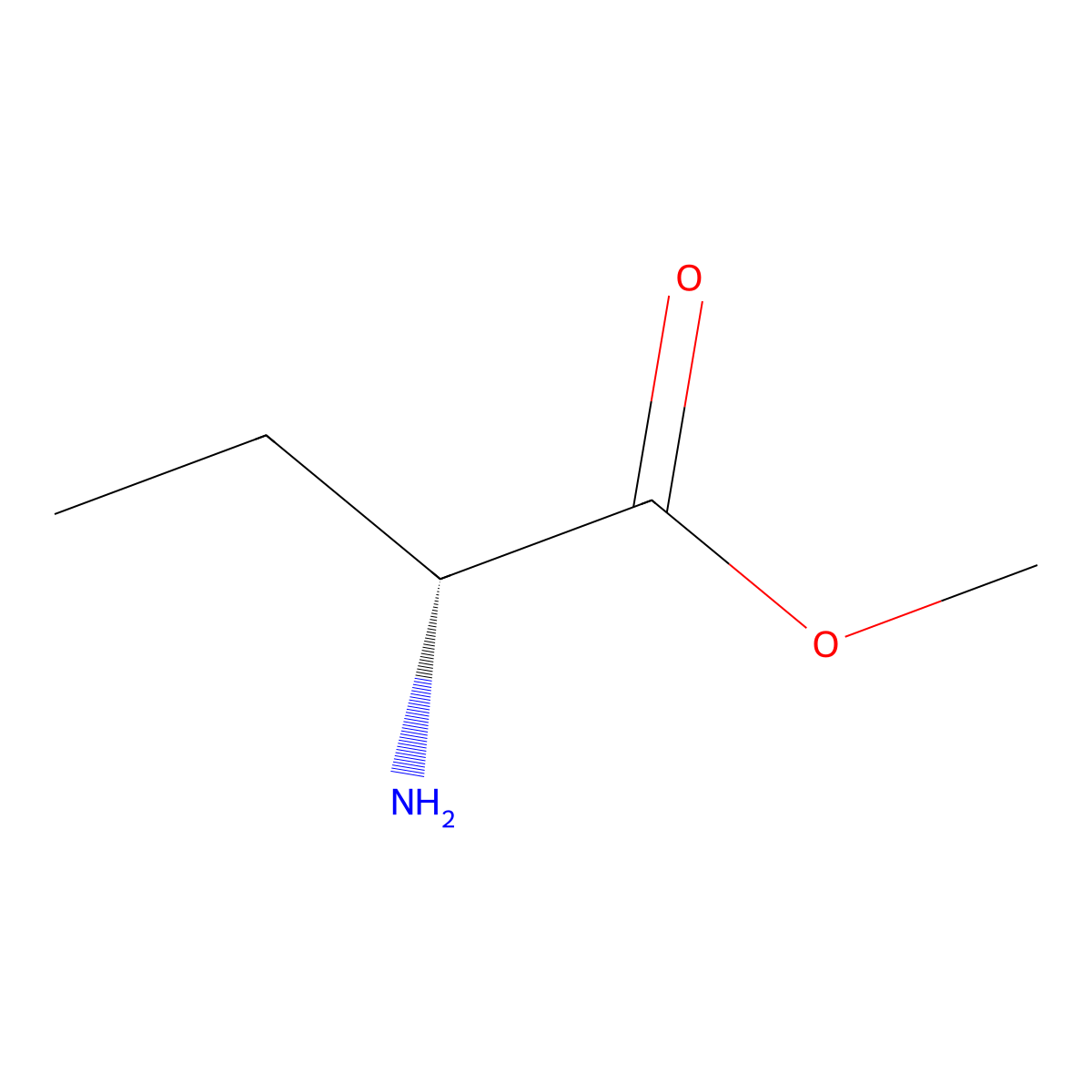 methyl (2R)-2-aminobutanoate molecular structure, CAS 74645-03-7