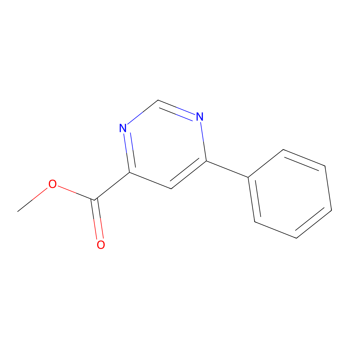 Methyl 6-phenylpyrimidine-4-carboxylate molecular structure, CAS 74647-38-4