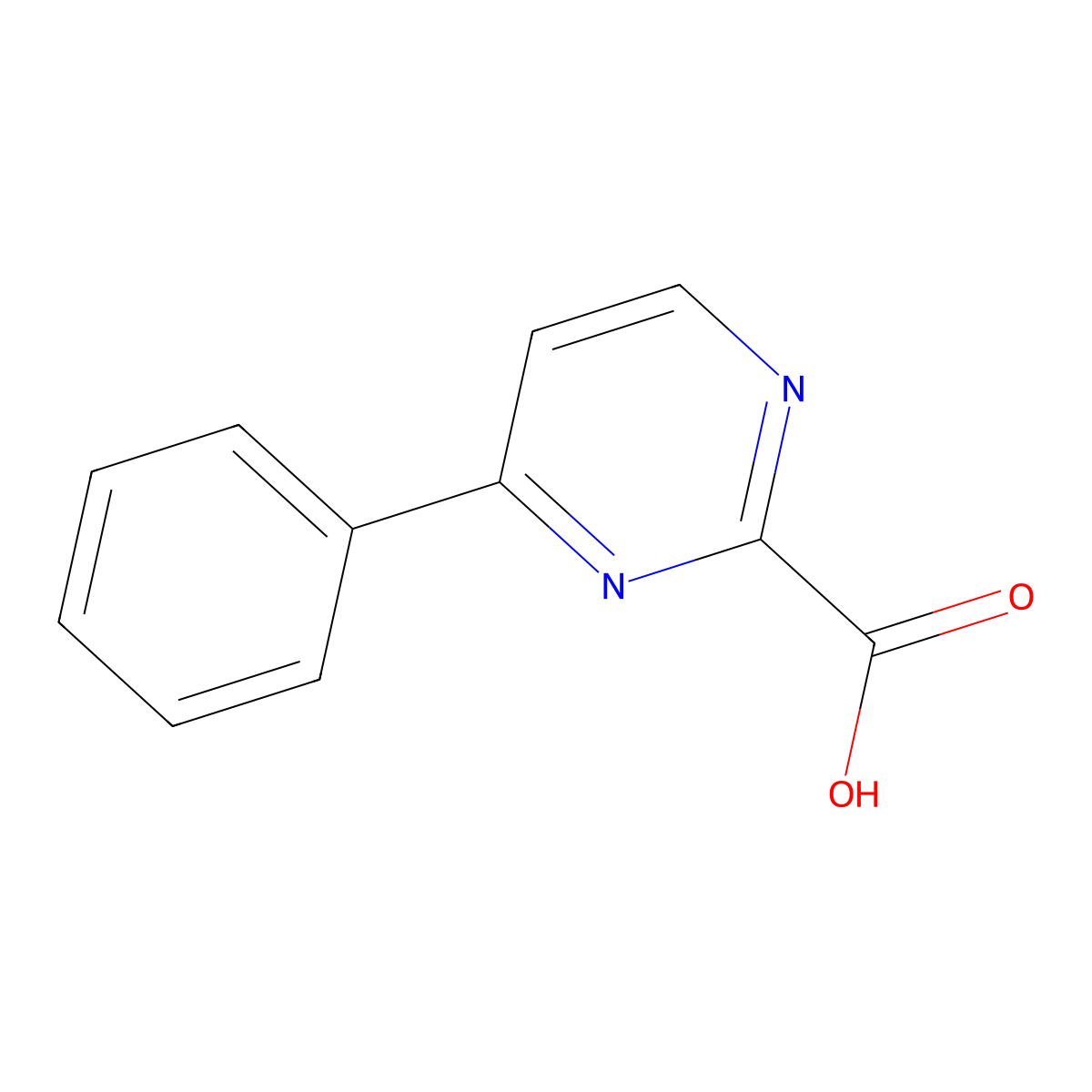 4-Phenylpyrimidine-2-carboxylic acid molecular structure, CAS 74647-39-5