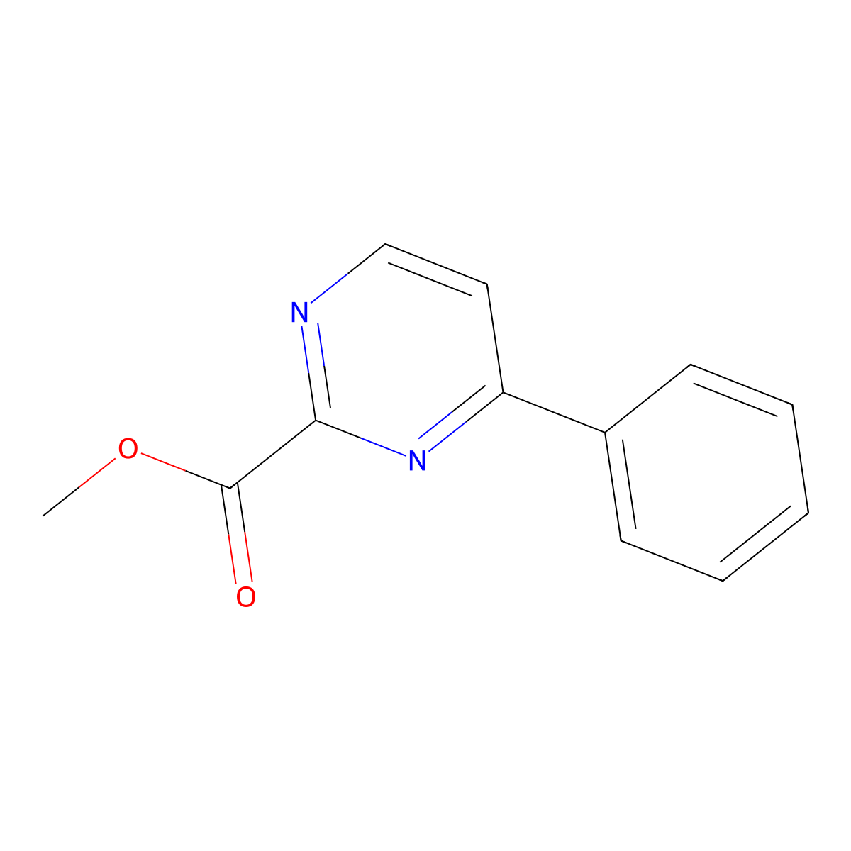 Methyl 4-phenylpyrimidine-2-carboxylate molecular structure, CAS 74647-40-8