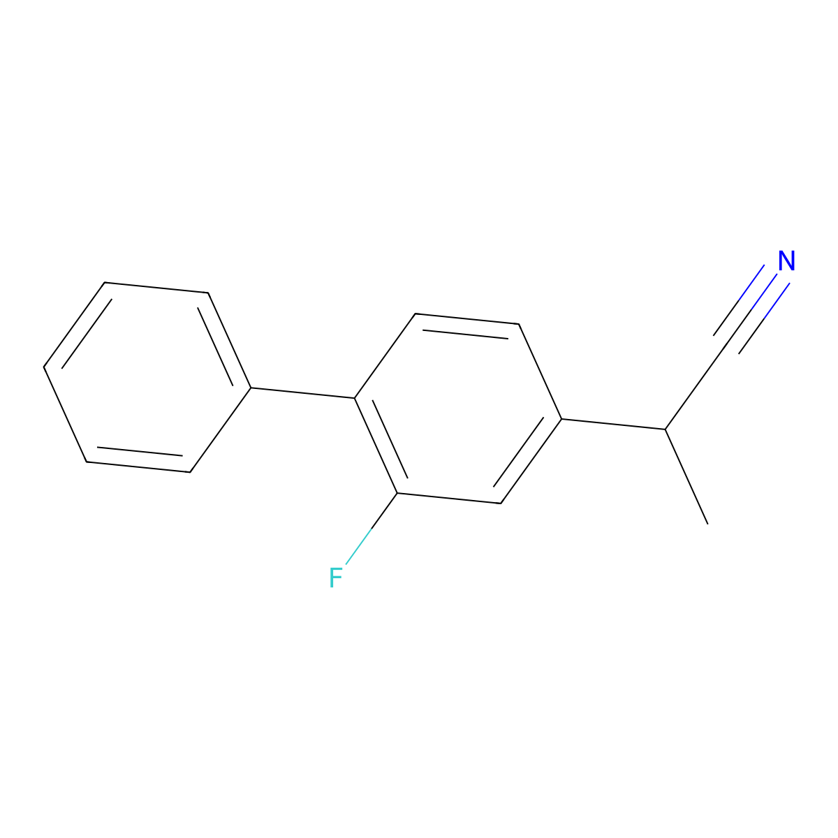 2-(2-Fluoro-4-biphenyl)propionitrile molecular structure, CAS 74648-00-3