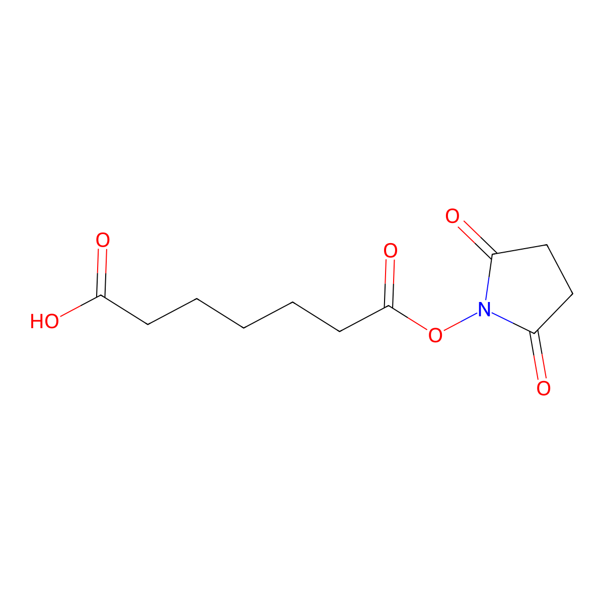 7-((2,5-Dioxopyrrolidin-1-yl)oxy)-7-oxoheptanoic acid molecular structure, CAS 74648-13-8
