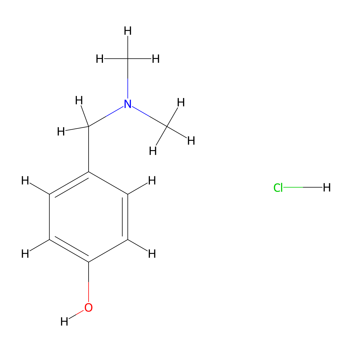 4-[(Dimethylamino)methyl]phenol hydrochloride molecular structure, CAS 7465-00-1
