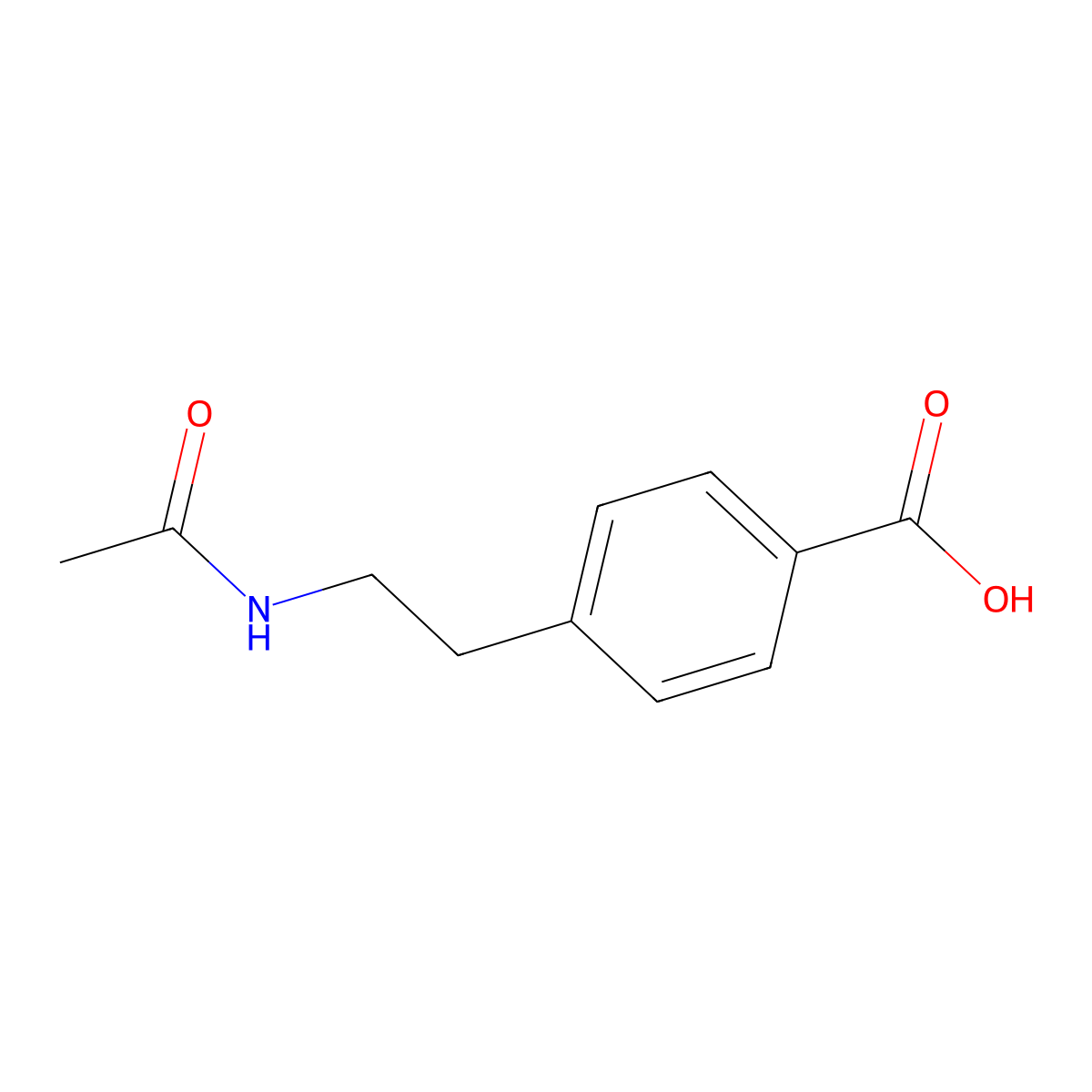 4-(2-Acetamidoethyl)benzoic acid molecular structure, CAS 7465-13-6