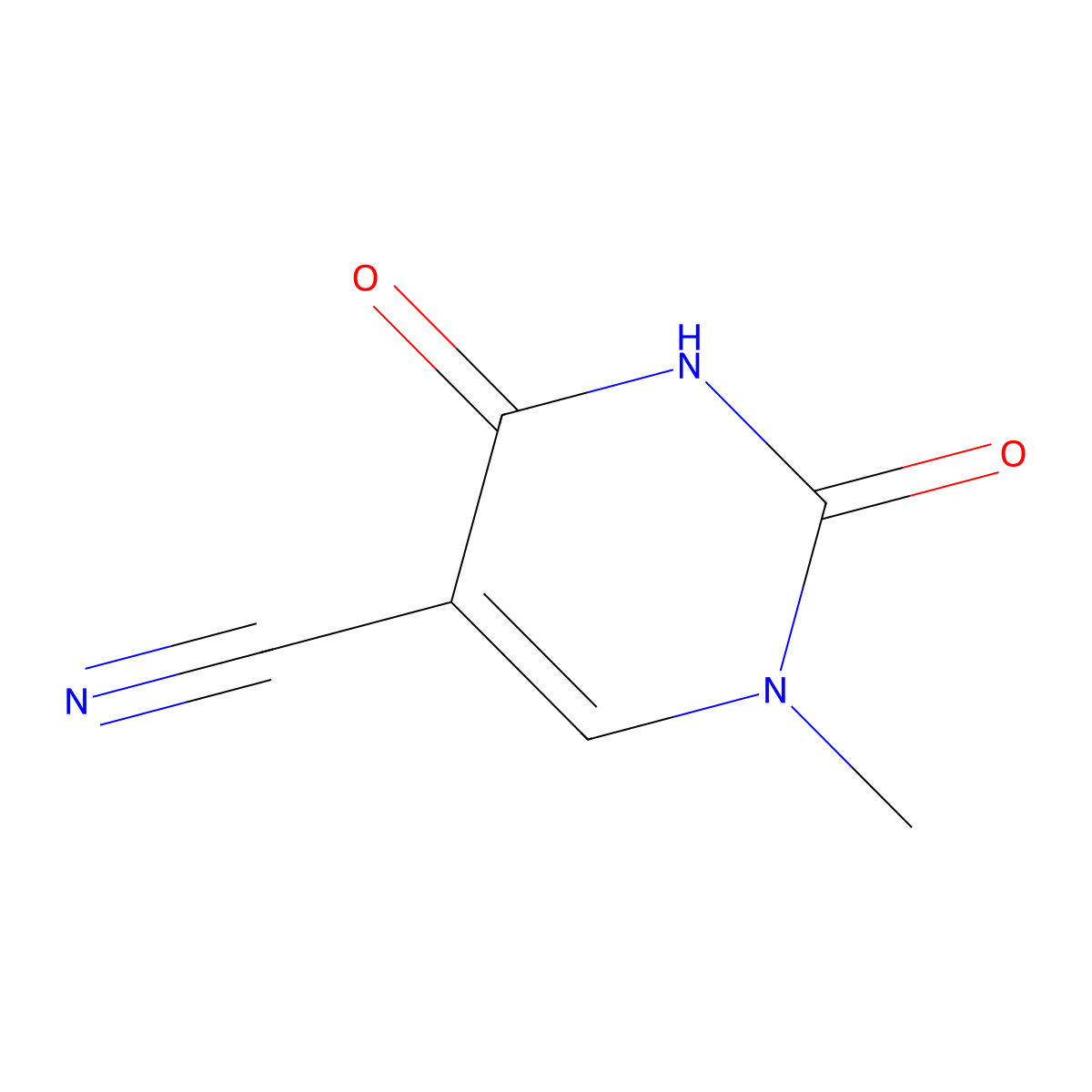 1-Methyl-2,4-dioxo-1,2,3,4-tetrahydropyrimidine-5-carbonitrile molecular structure, CAS 7465-66-9