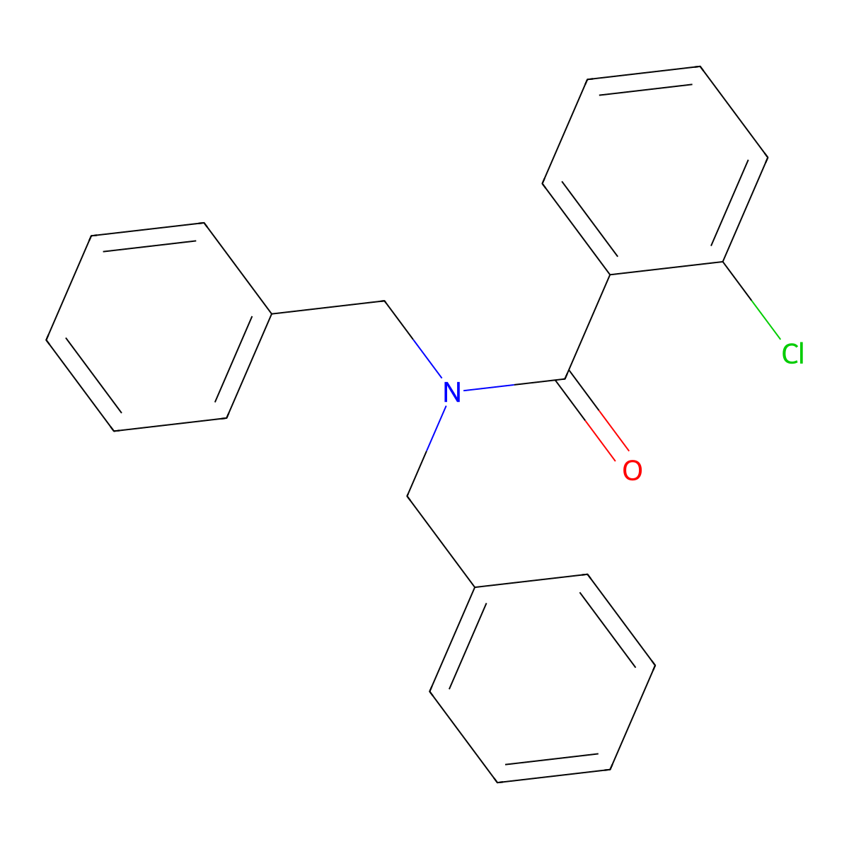 N,N-dibenzyl-2-chlorobenzamide molecular structure, CAS 7465-70-5