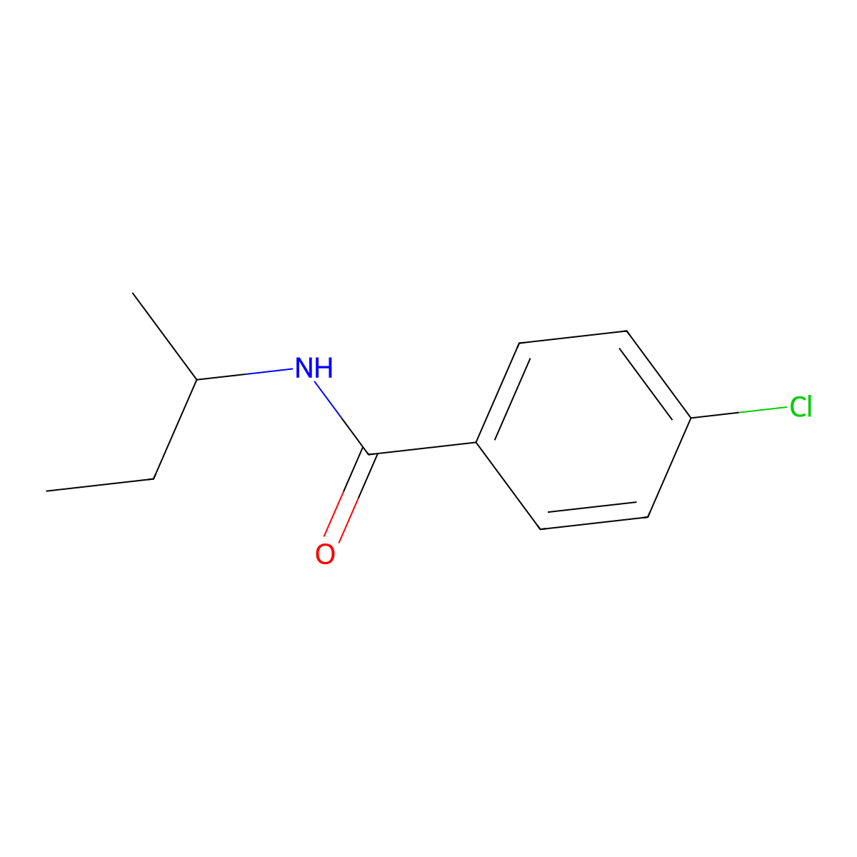 N-(butan-2-yl)-4-chlorobenzamide molecular structure, CAS 7465-71-6