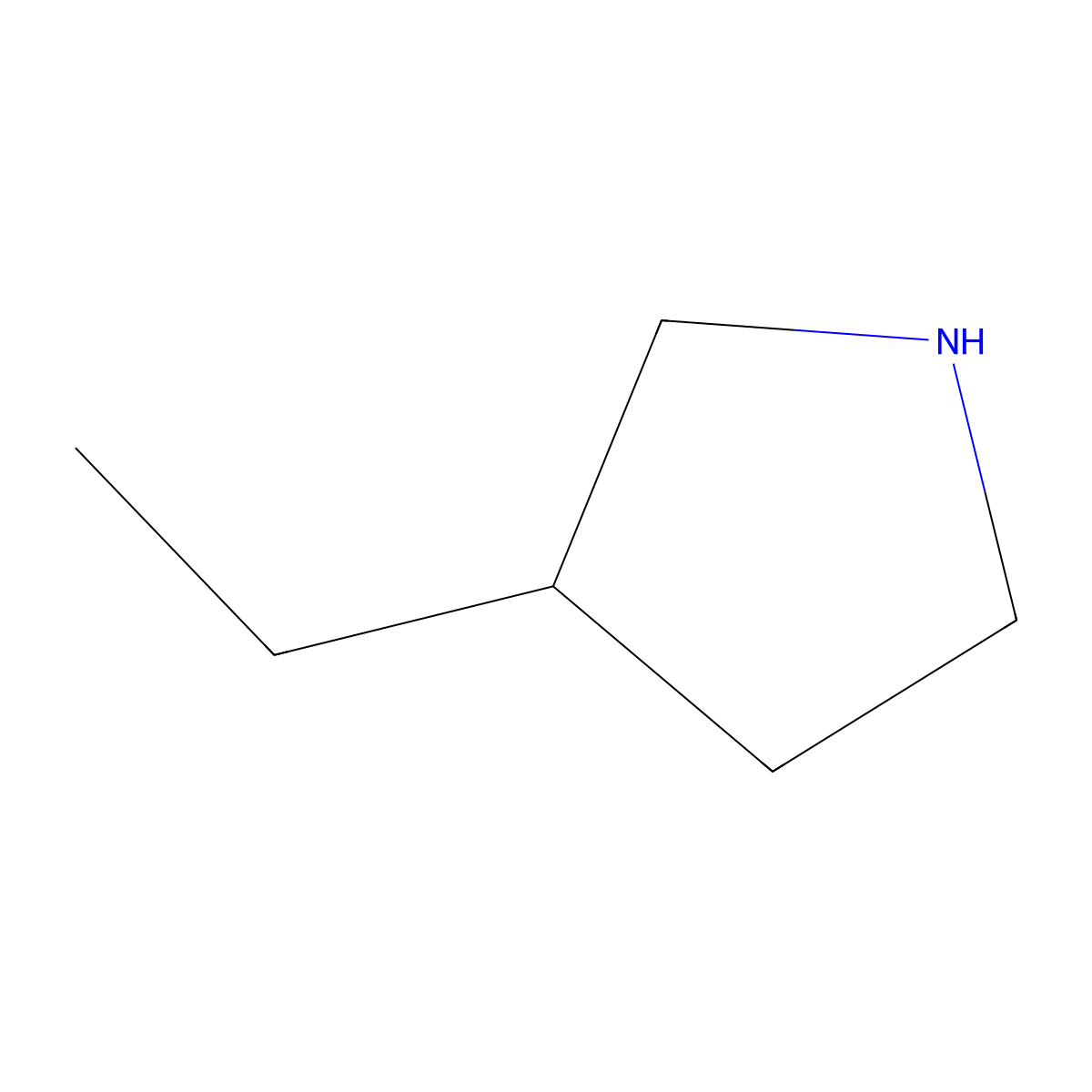 (3S)-3-Ethylpyrrolidine molecular structure, CAS 74650-54-7
