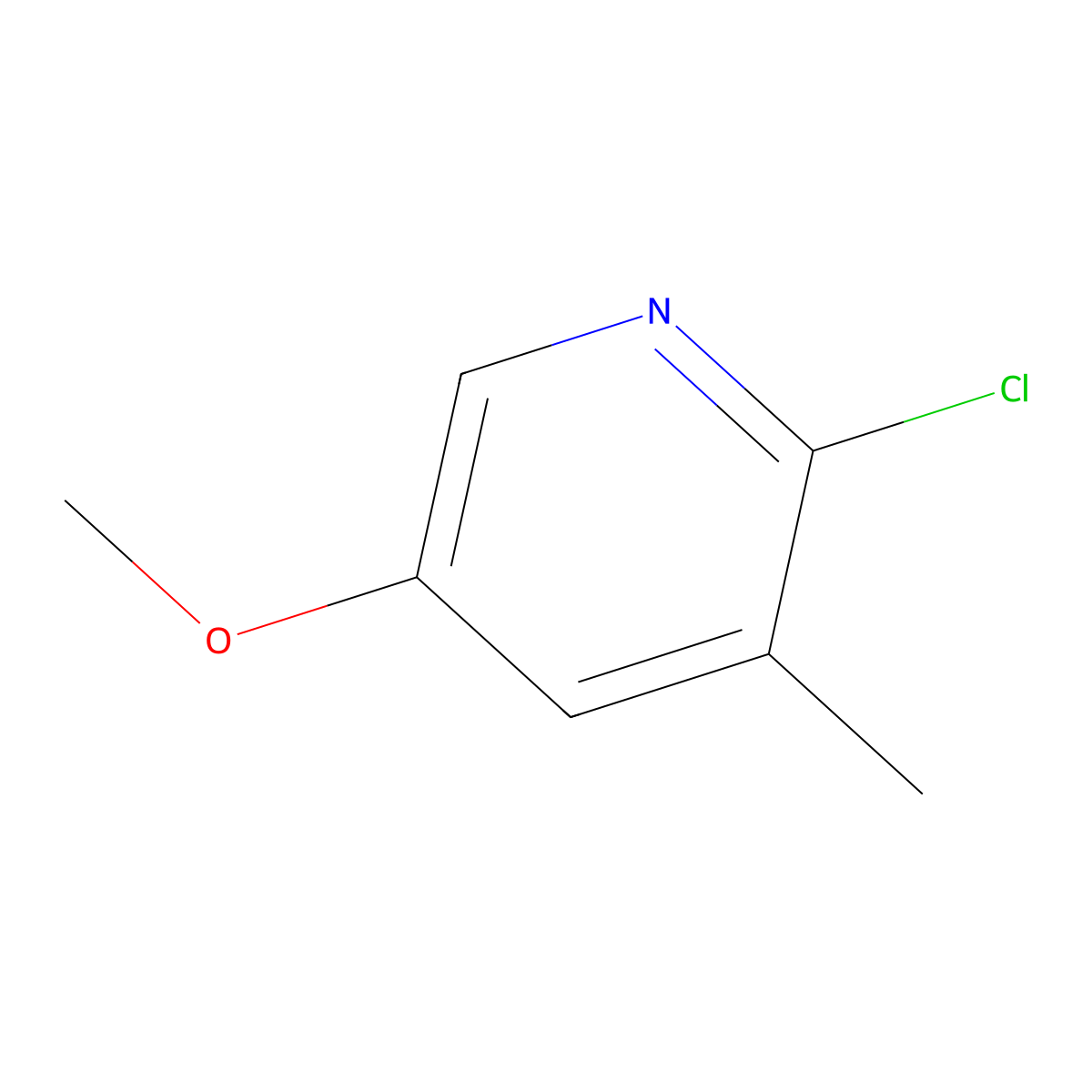2-Chloro-5-methoxy-3-methylpyridine molecular structure, CAS 74650-70-7