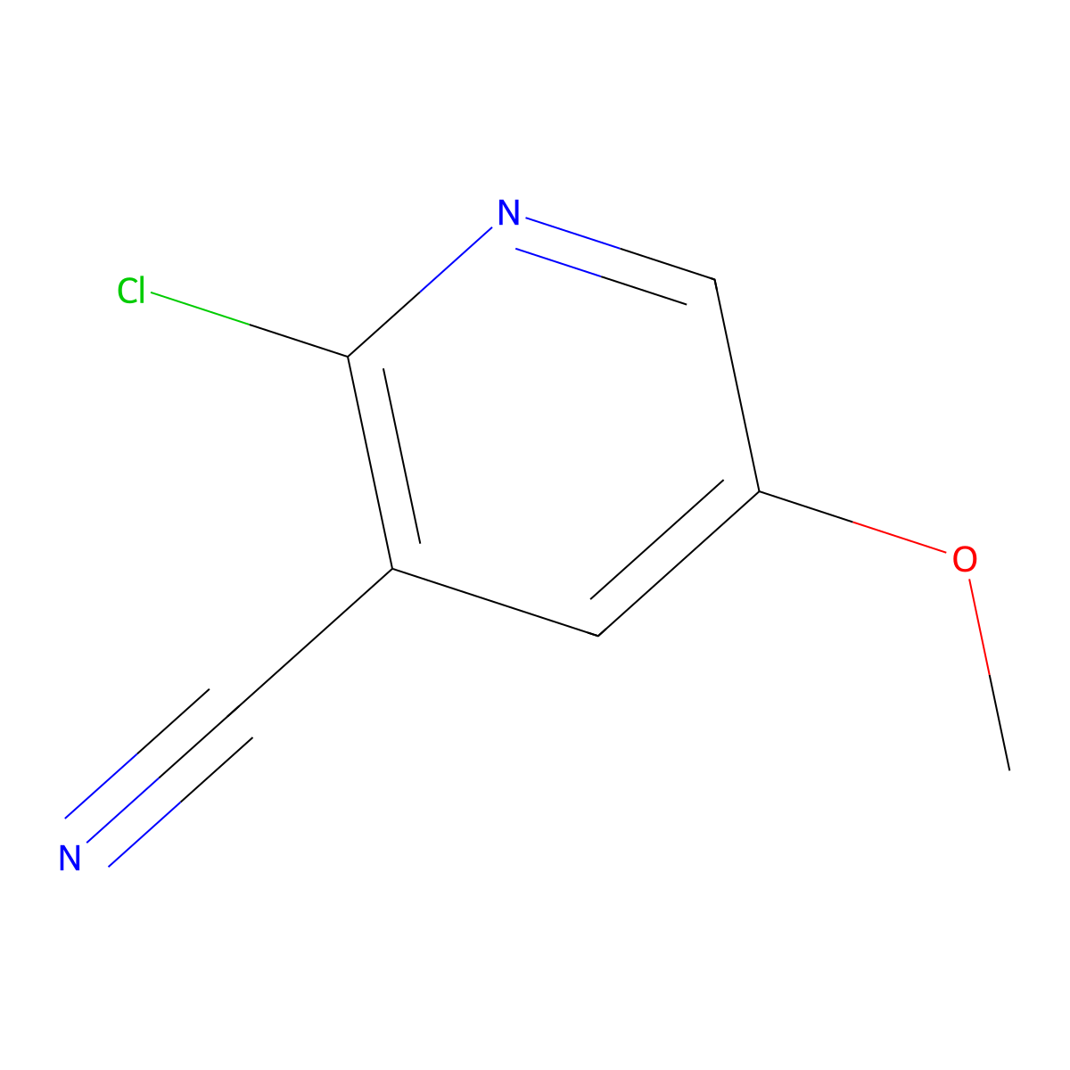 2-Chloro-5-methoxynicotinonitrile molecular structure, CAS 74650-73-0