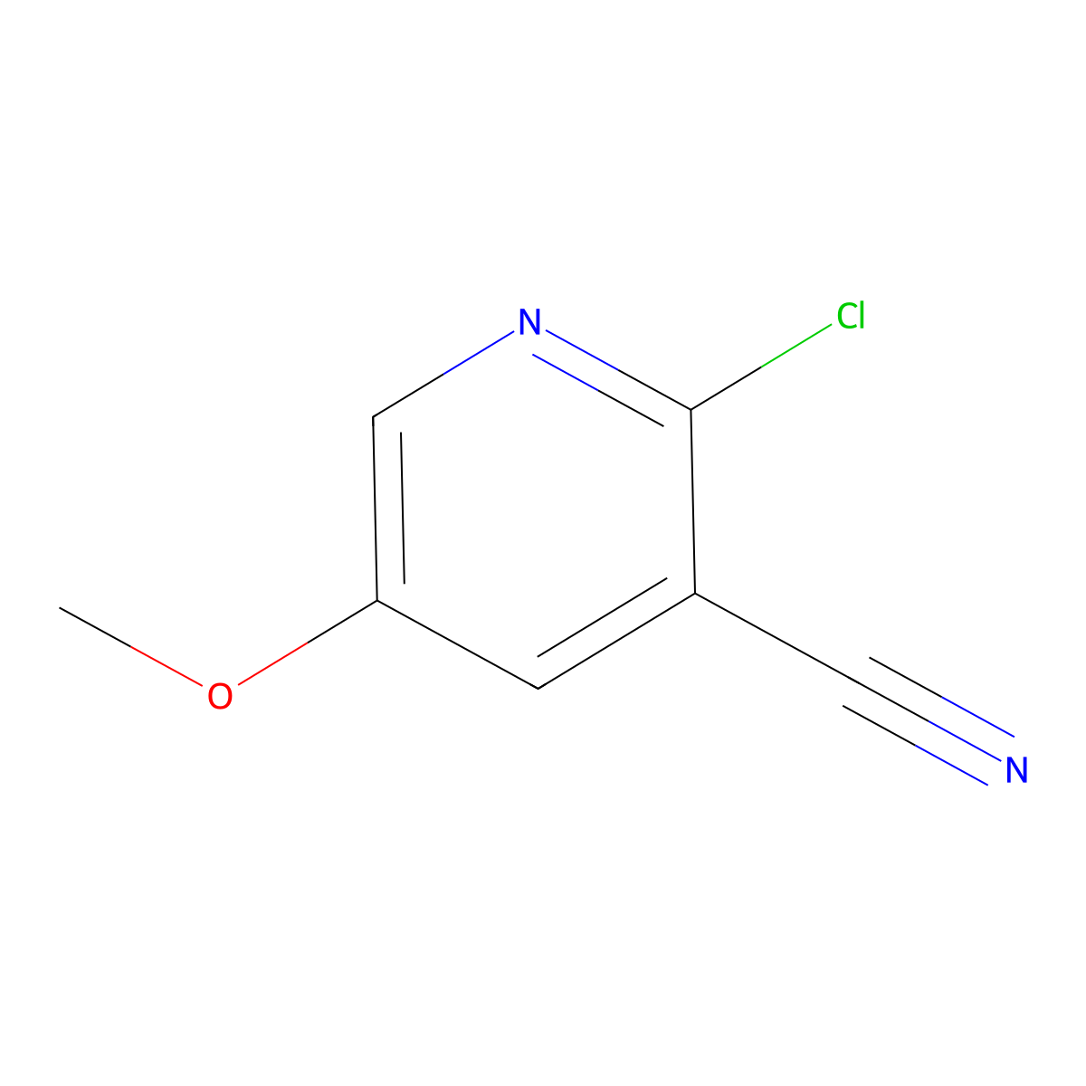 2-Chloro-5-methoxynicotinonitrile molecular structure, CAS 74650-73-0