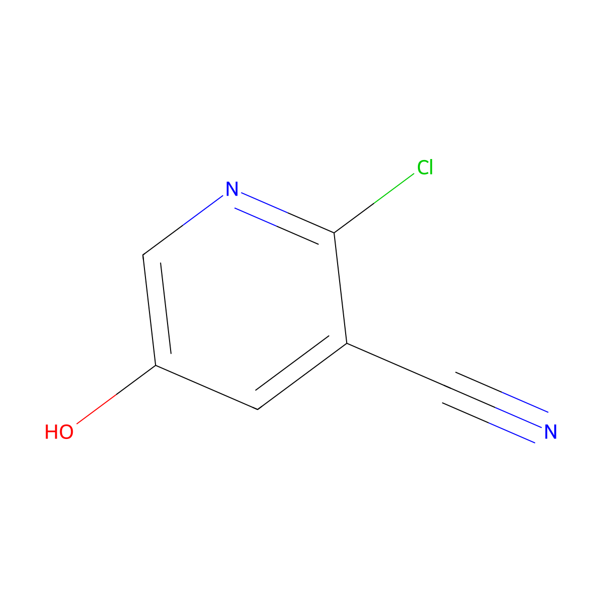 2-Chloro-5-hydroxypyridine-3-carbonitrile molecular structure, CAS 74650-75-2