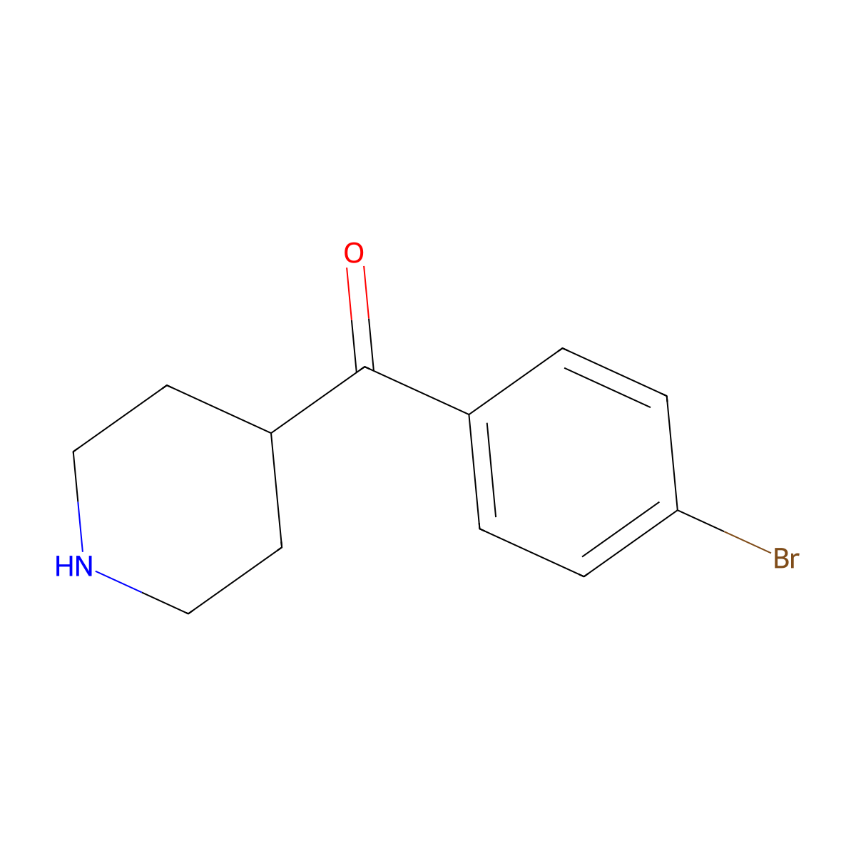 (4-Bromophenyl)(piperidin-4-yl)methanone molecular structure, CAS 746550-66-3