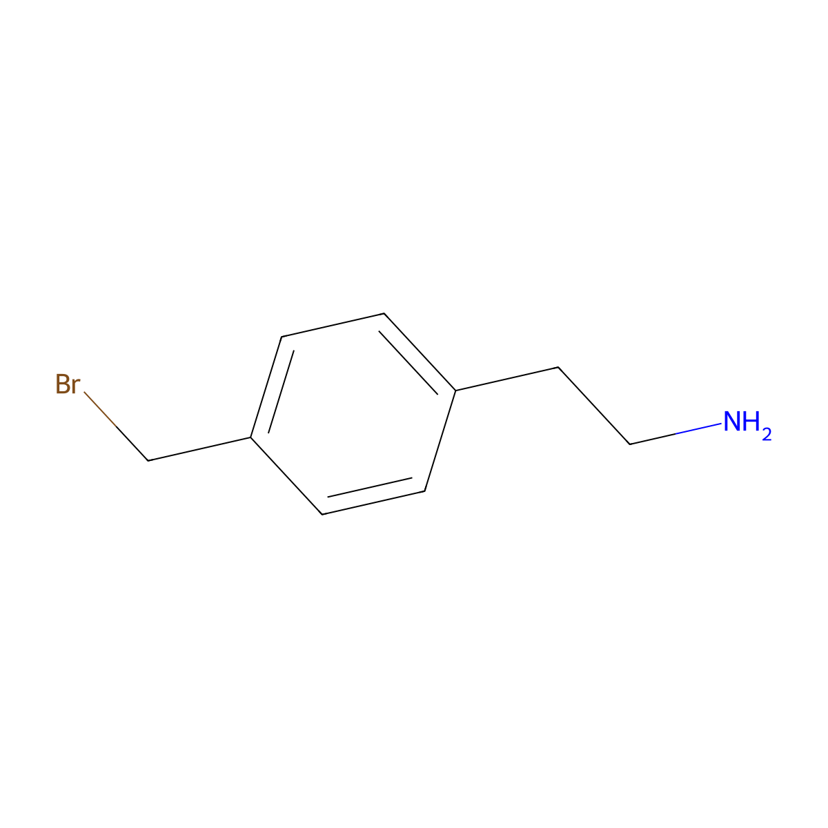 2-[4-(Bromomethyl)phenyl]ethan-1-amine molecular structure, CAS 746555-93-1