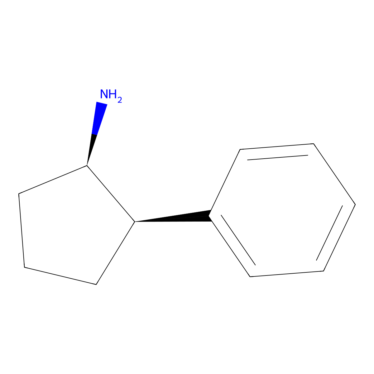 (1R,2R)-2-phenylcyclopentan-1-amine molecular structure, CAS 746564-13-6