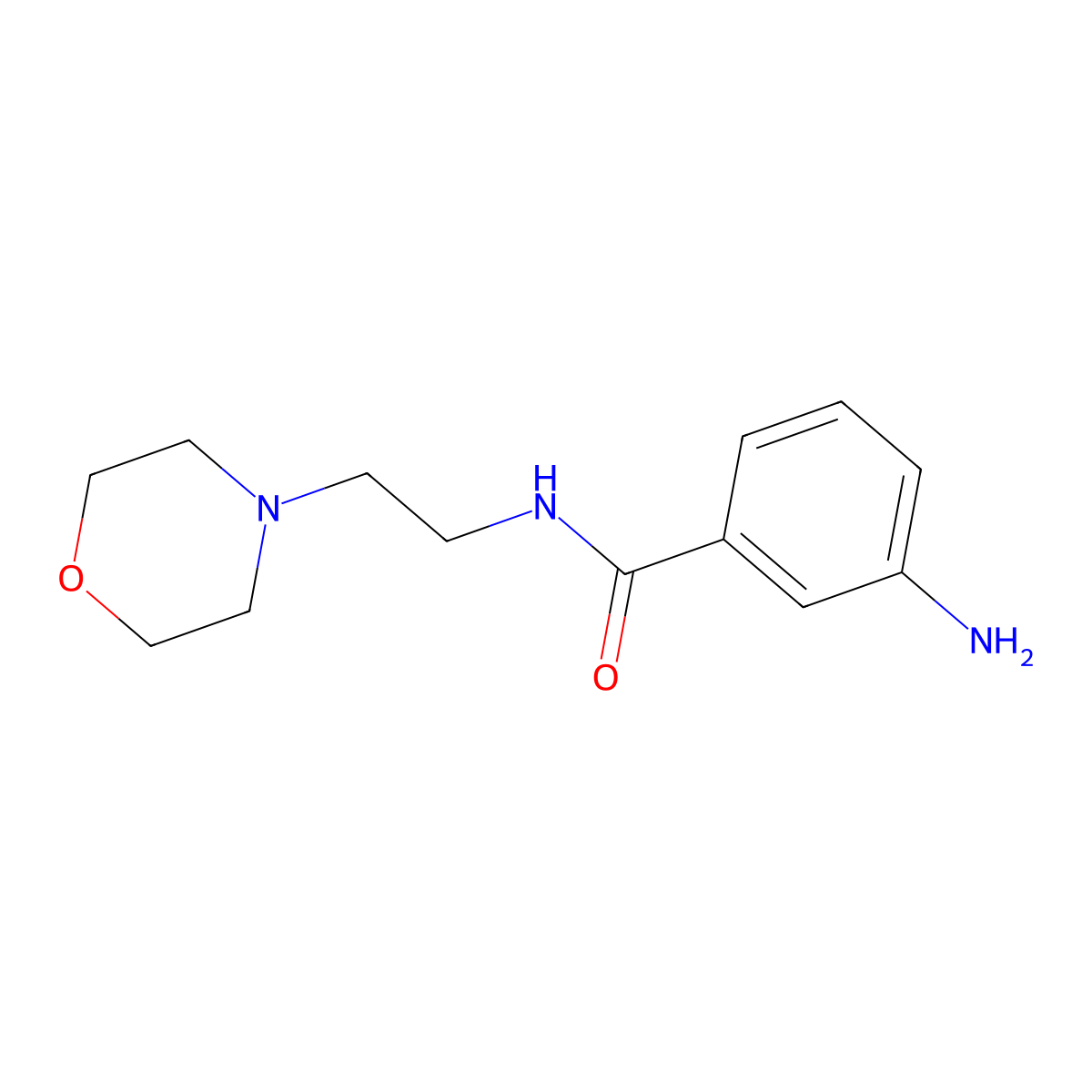 3-amino-N-[2-(morpholin-4-yl)ethyl]benzamide molecular structure, CAS 746570-90-1